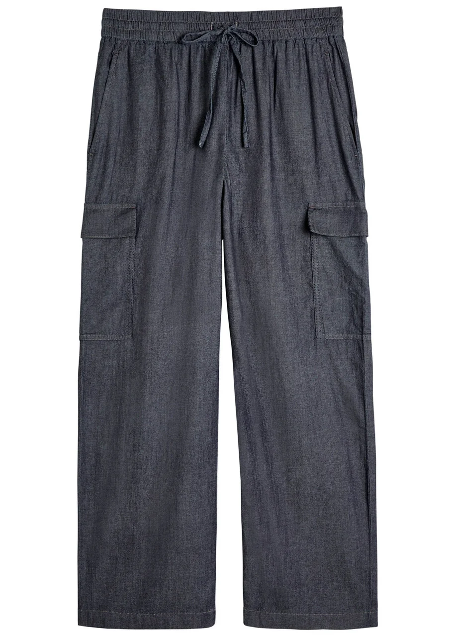 Eileen Fisher Drawstring Cotton Cargo Trousers - 1