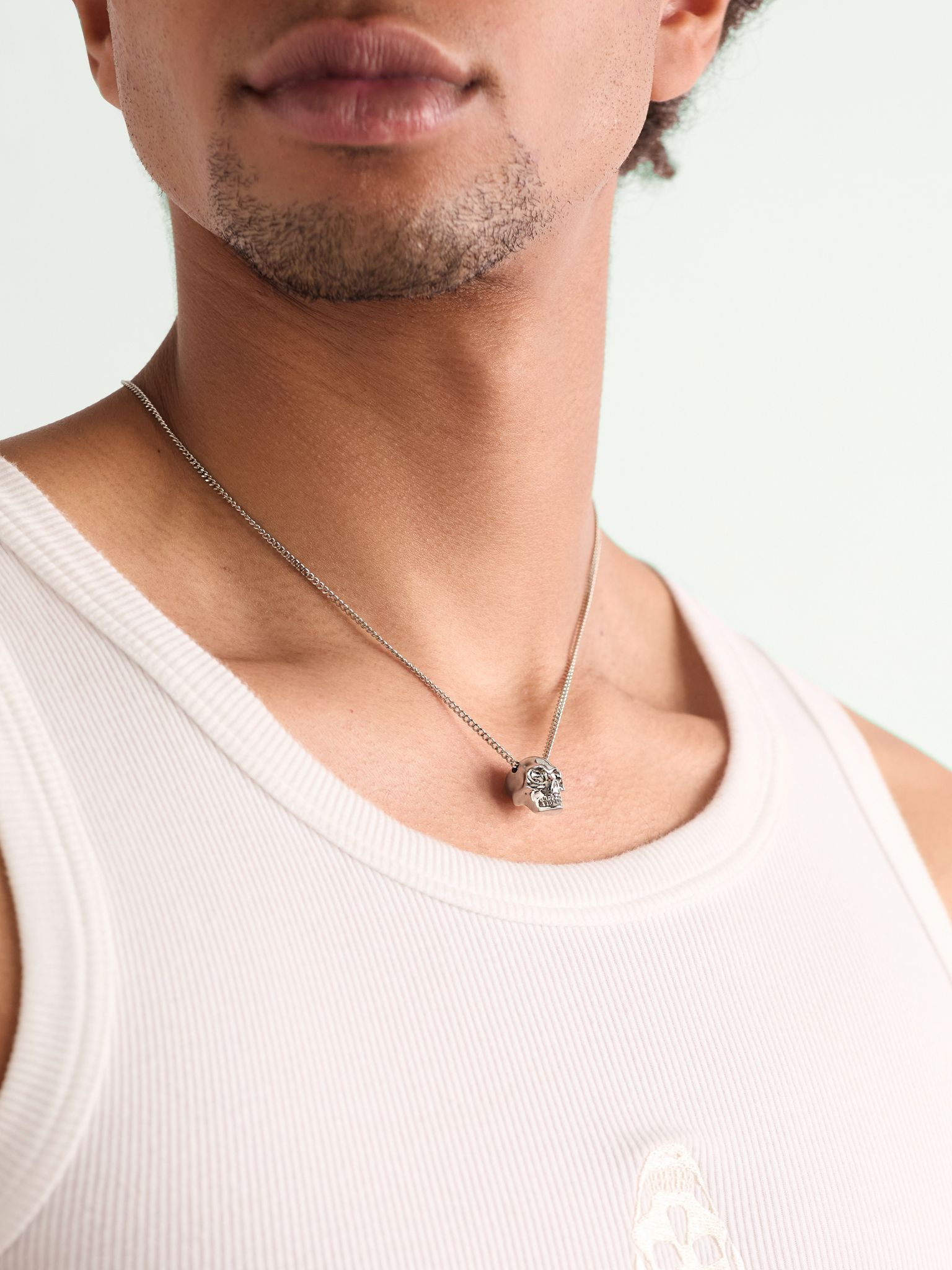 Skull Silver-Tone Pendant Necklace Silver - 2