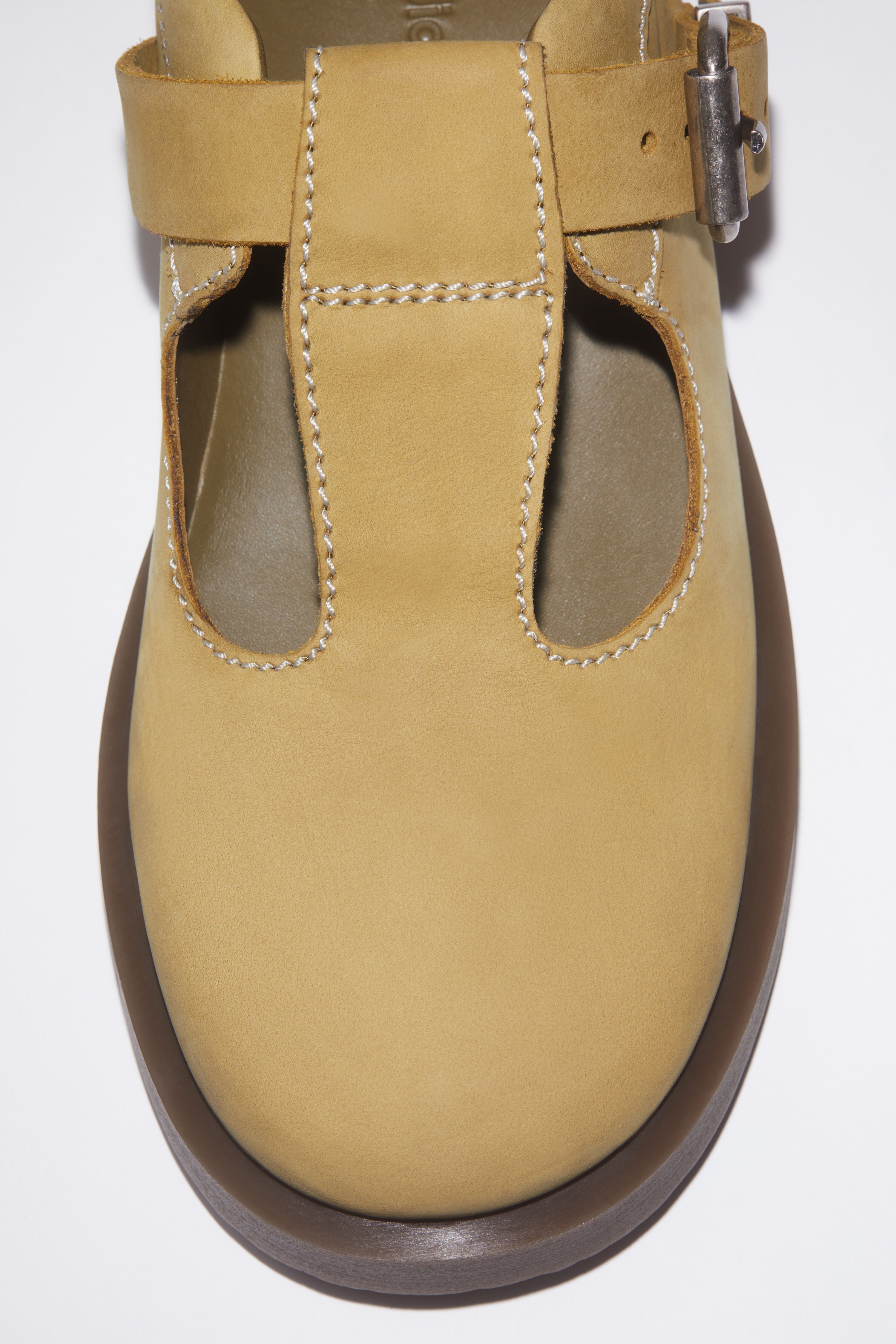 Leather buckle shoes - Khaki beige - 6