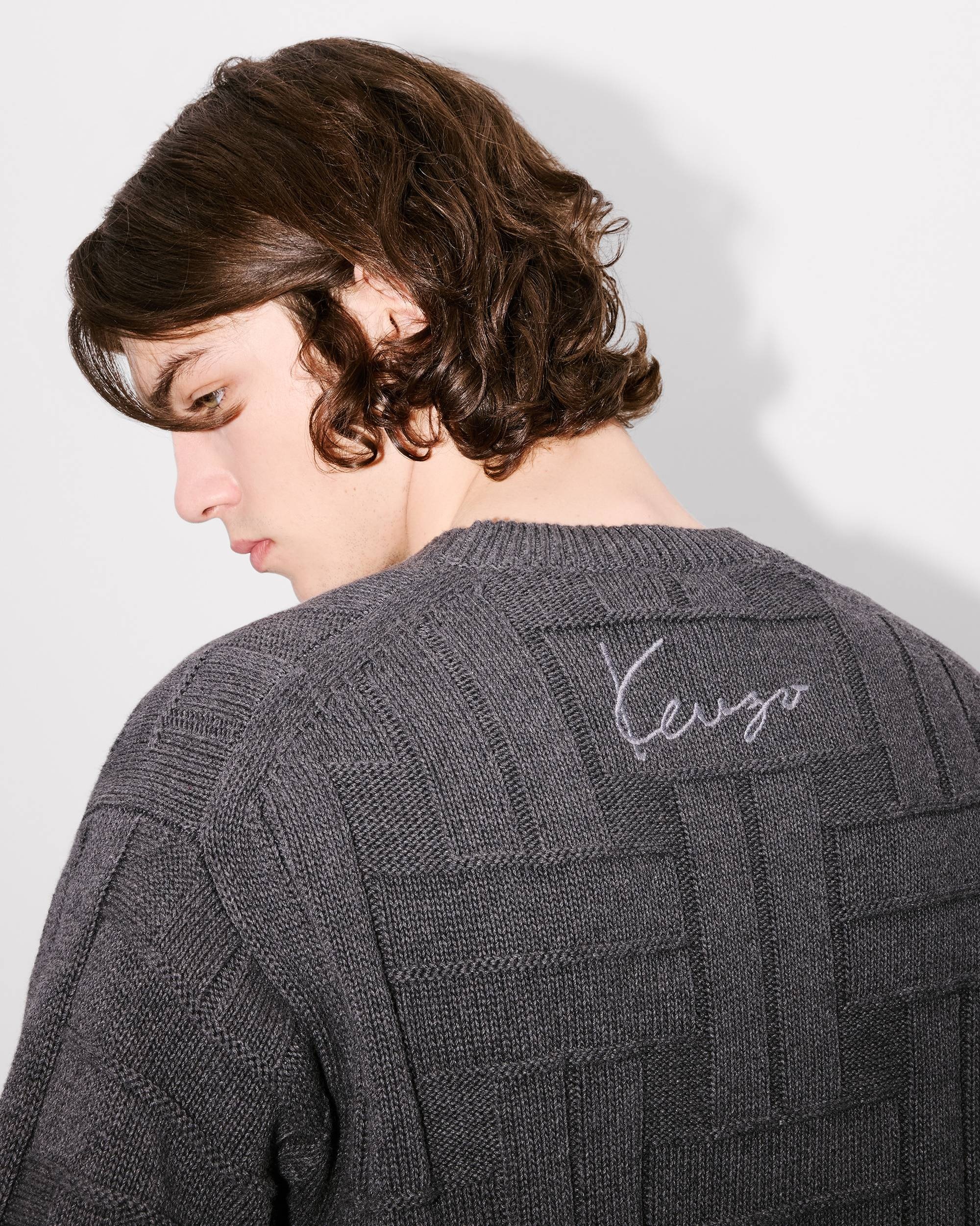 'KENZO Weave' embroidered jumper in cotton - 7