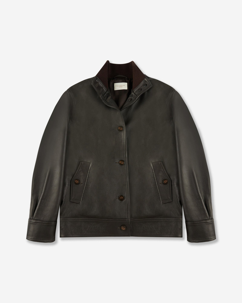 Lambskin nappa leather regular fit bomber jacket 1