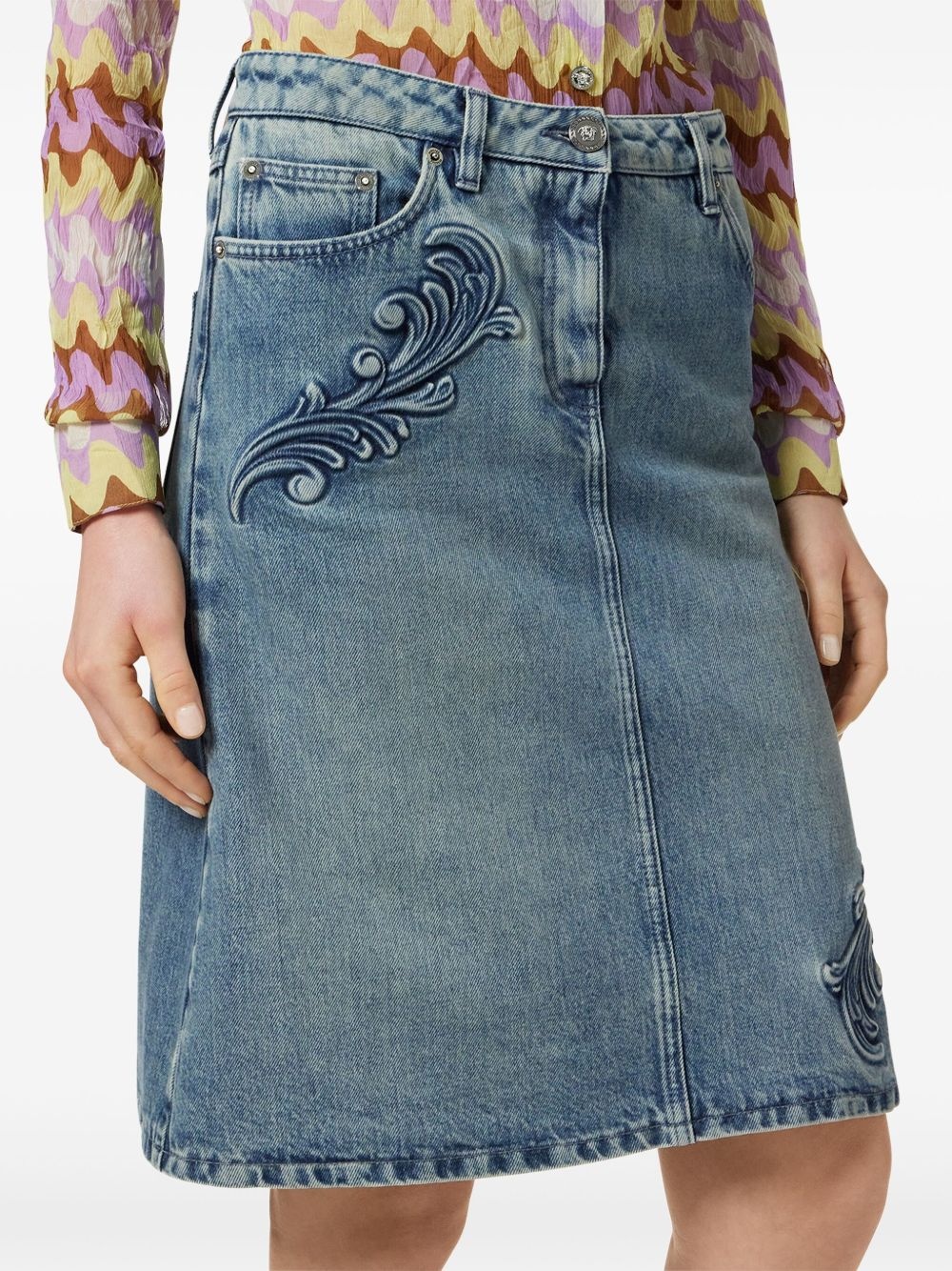 Barocco denim skirt - 5
