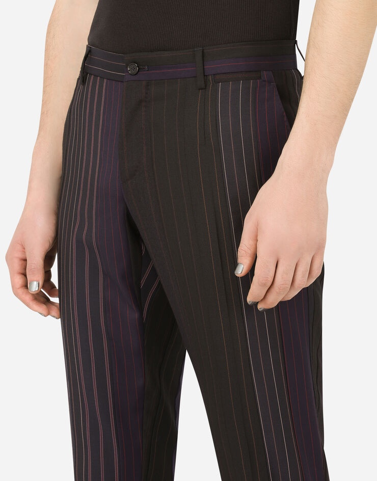 Tailored wool patchwork pants - 4