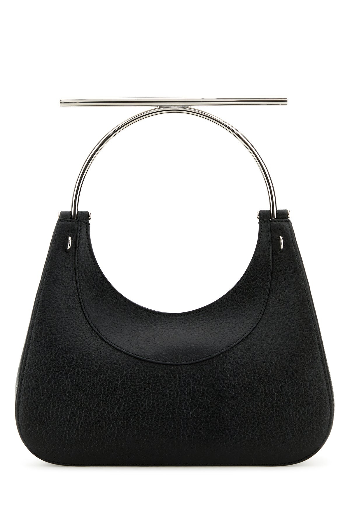 Black leather Cross-Bar handbag - 3