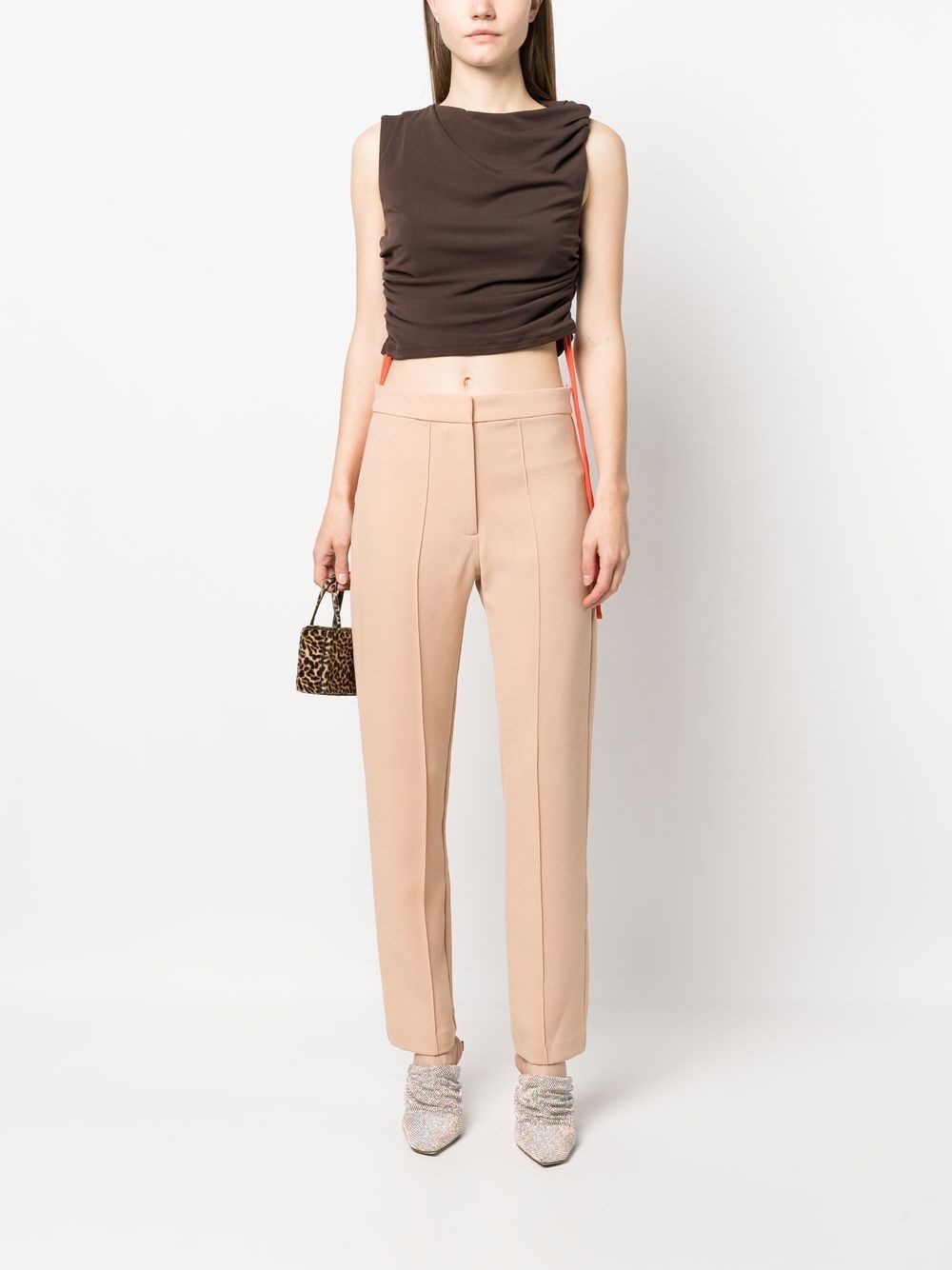 pleat-detail straight-leg trousers - 2