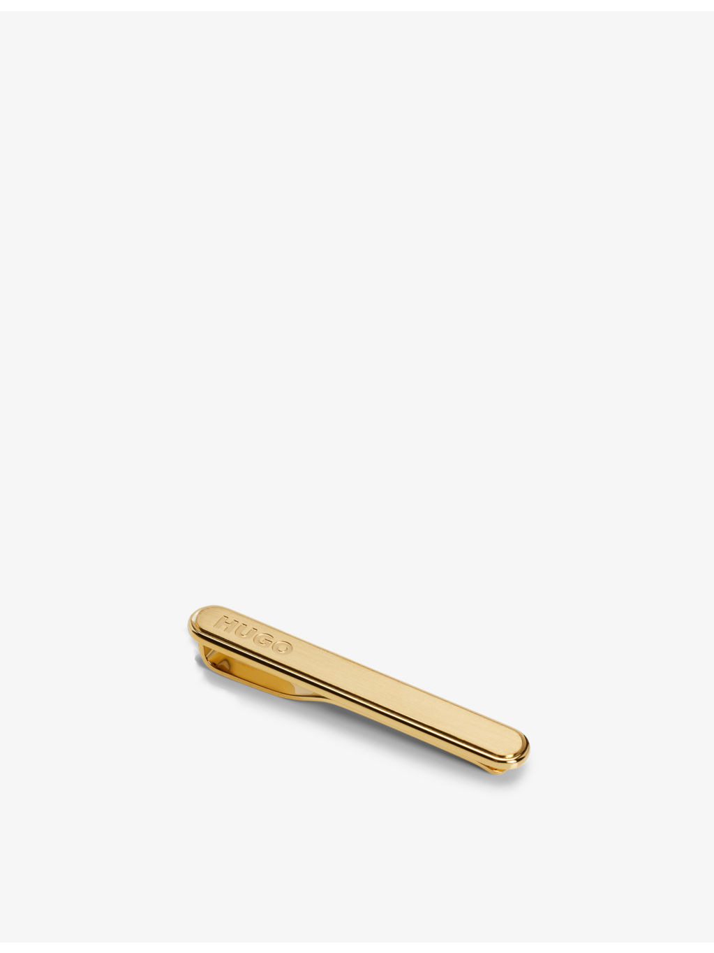 Brand-engraved gold-tone stainless-steel tie clip - 3