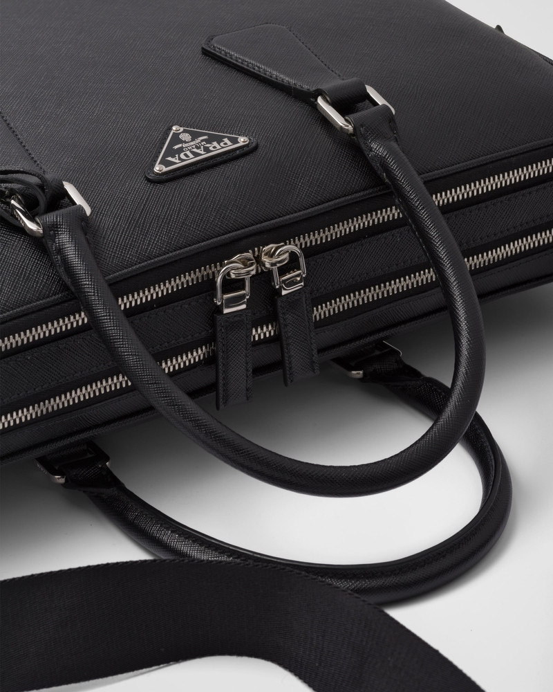 Saffiano leather briefcase 6