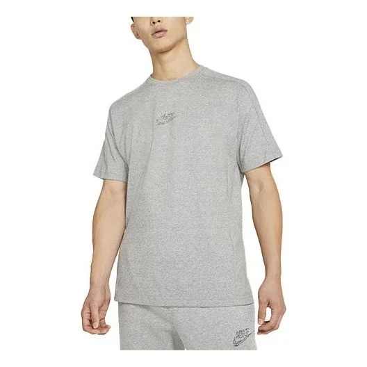 Nike Sportswear Logo Knit Sports Short Sleeve Gray DA0654-010 - 1