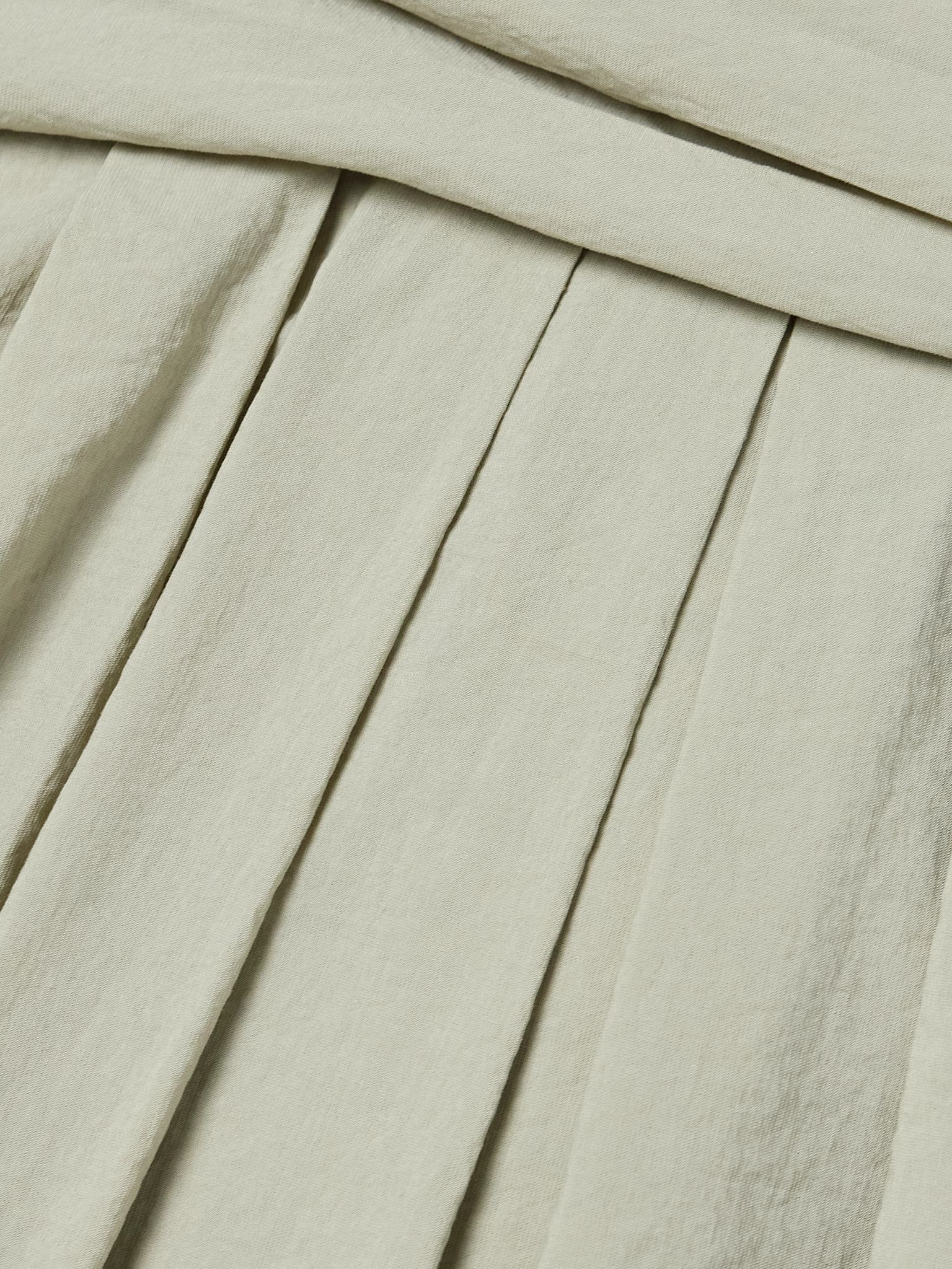 Claudine open-back pleated poplin midi dress Sage green - 4