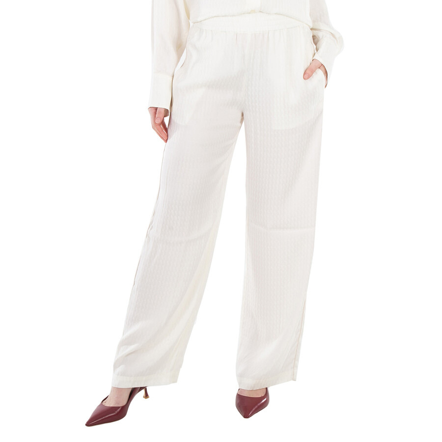 Victoria Beckham Monogram-Jacquard Wide-Leg Trousers - 3
