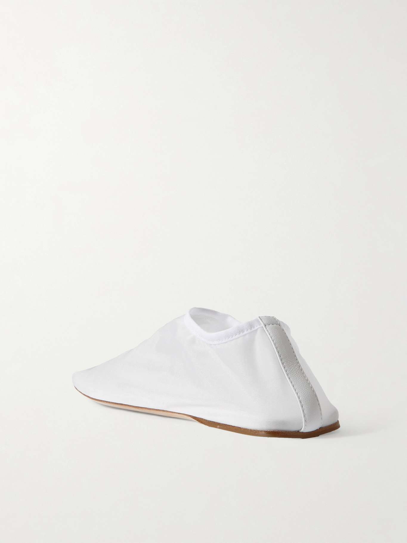 Leather-trimmed mesh ballet flats - 3