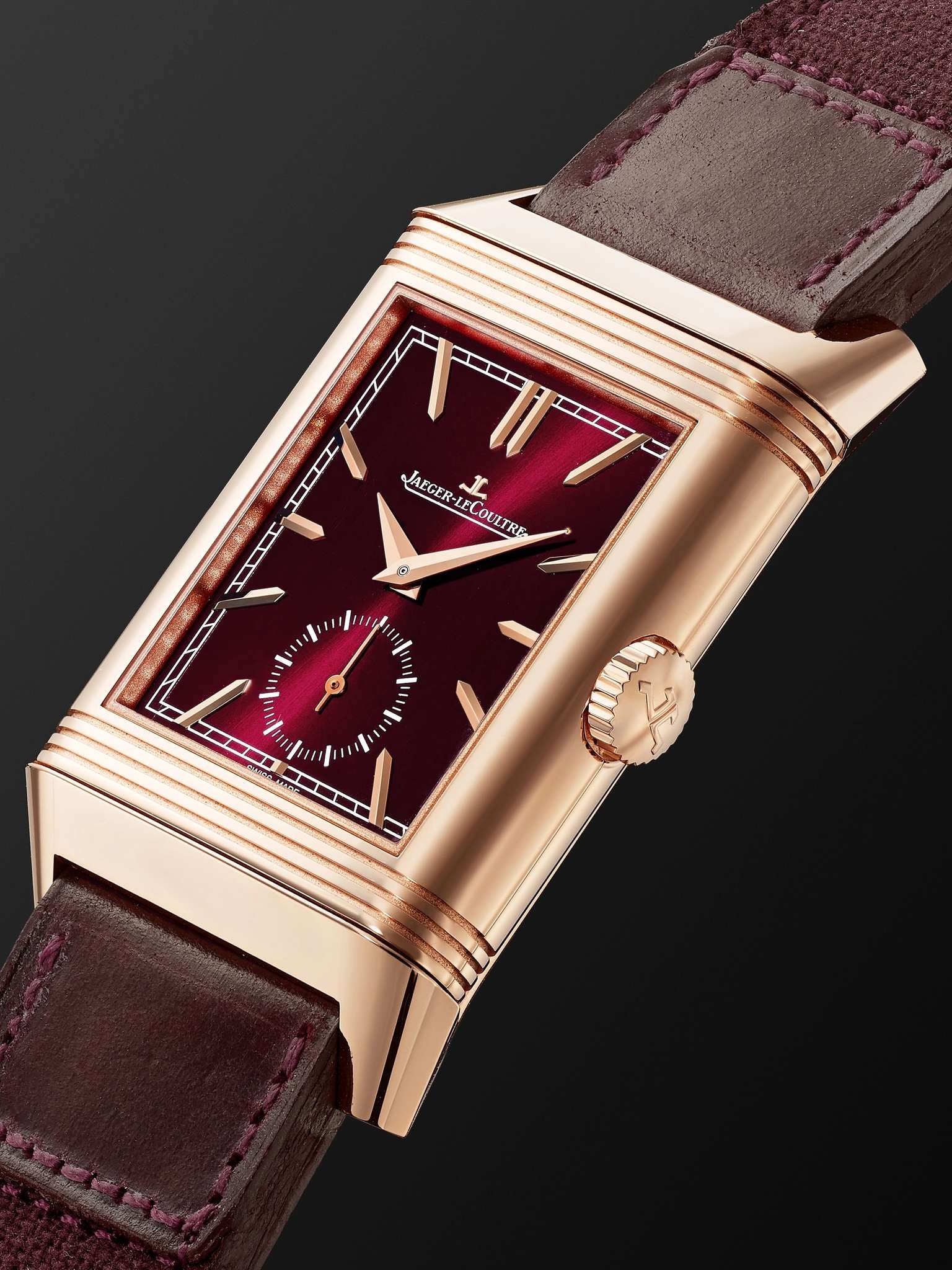 + Casa Fagliano Reverso Tribute DuoFace Limited Edition Hand-Wound 28.3mm 18-Karat Rose Gold and Lea - 3