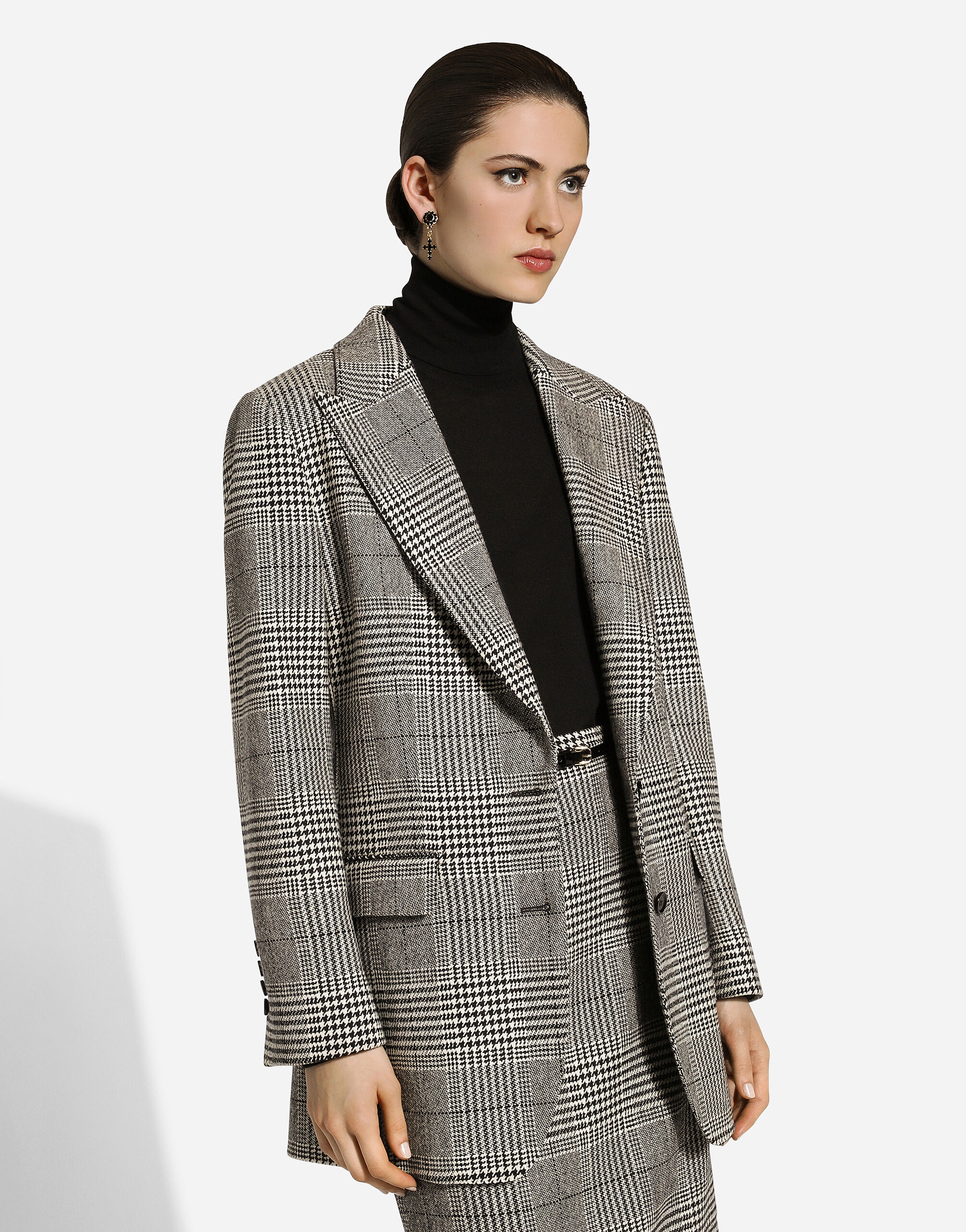Single-breasted glen plaid jacket - 4