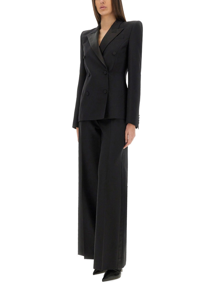 Alexander Mcqueen Women Double-Breasted Jacket With Voluminous Shoulders - 2