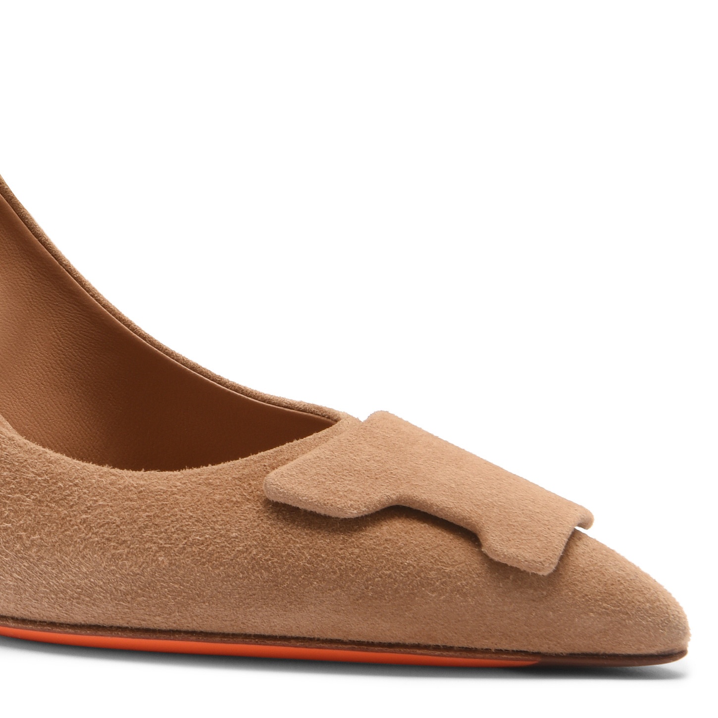Women's beige suede high-heel Santoni Sibille pump - 6