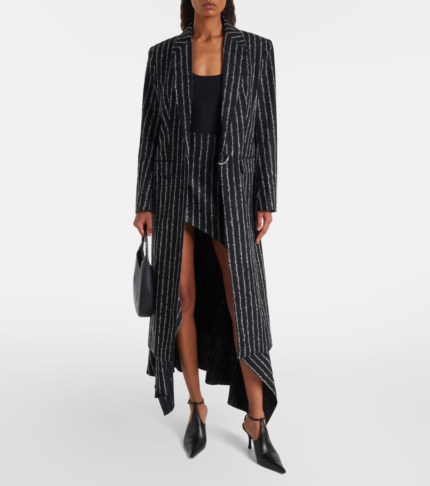 Striped asymmetric maxi skirt - 2