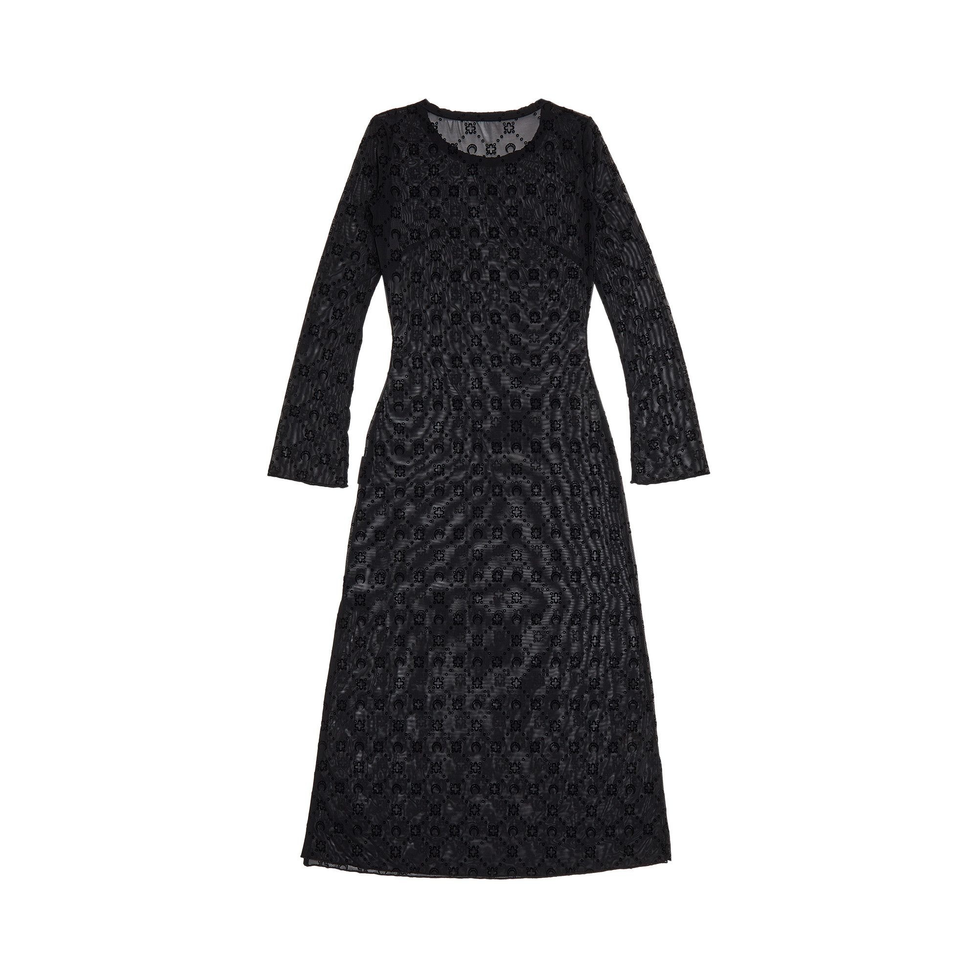 Marine Serre Moonogram Mesh Flock Tube Dress 'Black' - 2