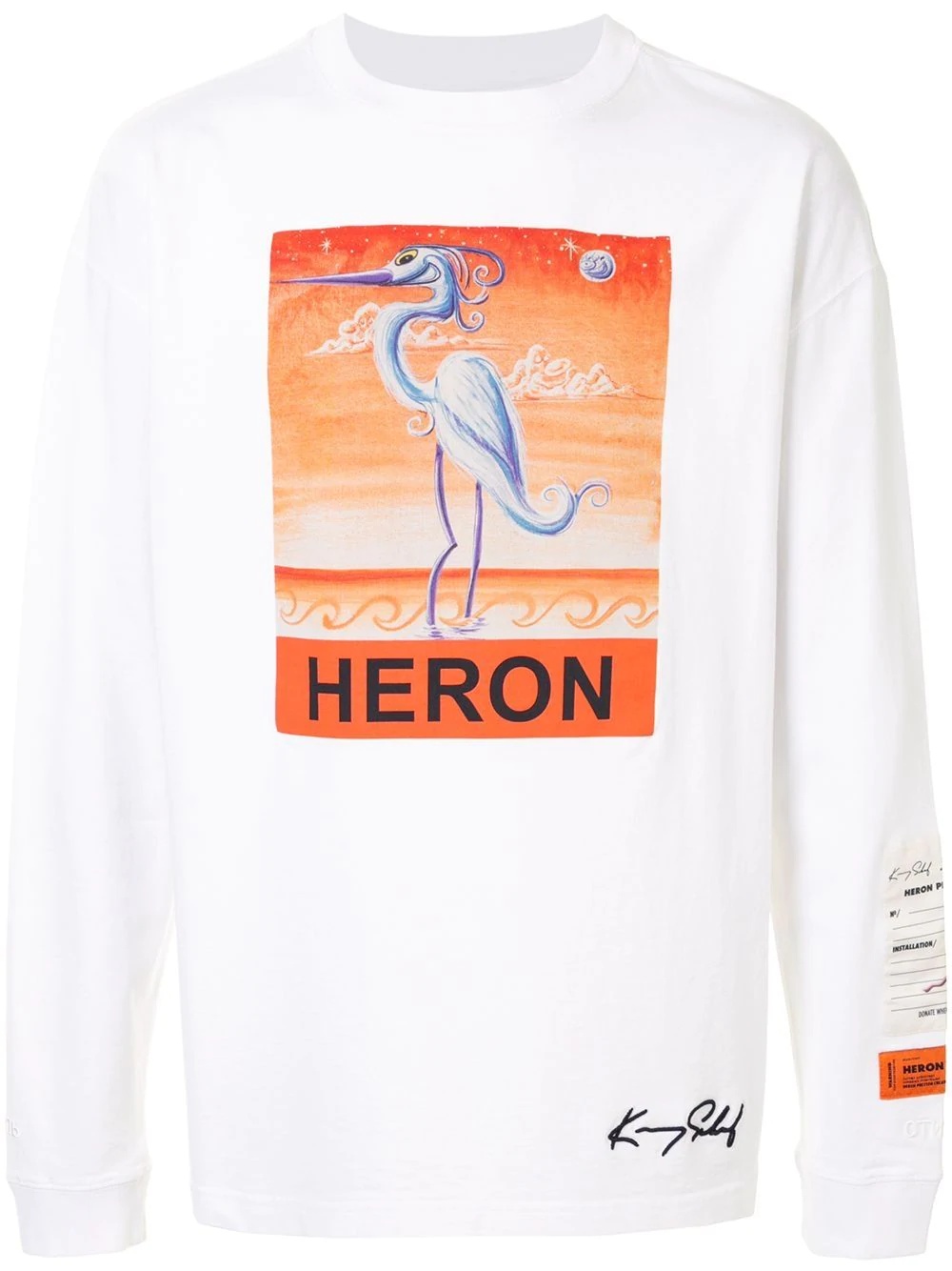 Heron print T-shirt - 1