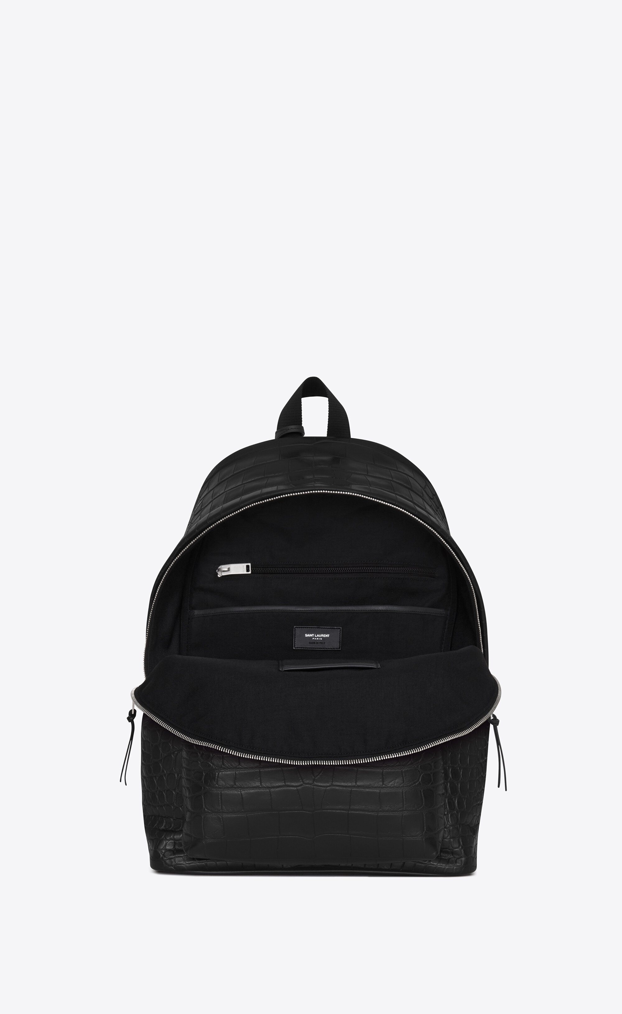 city backpack in crocodile embossed leather - 4