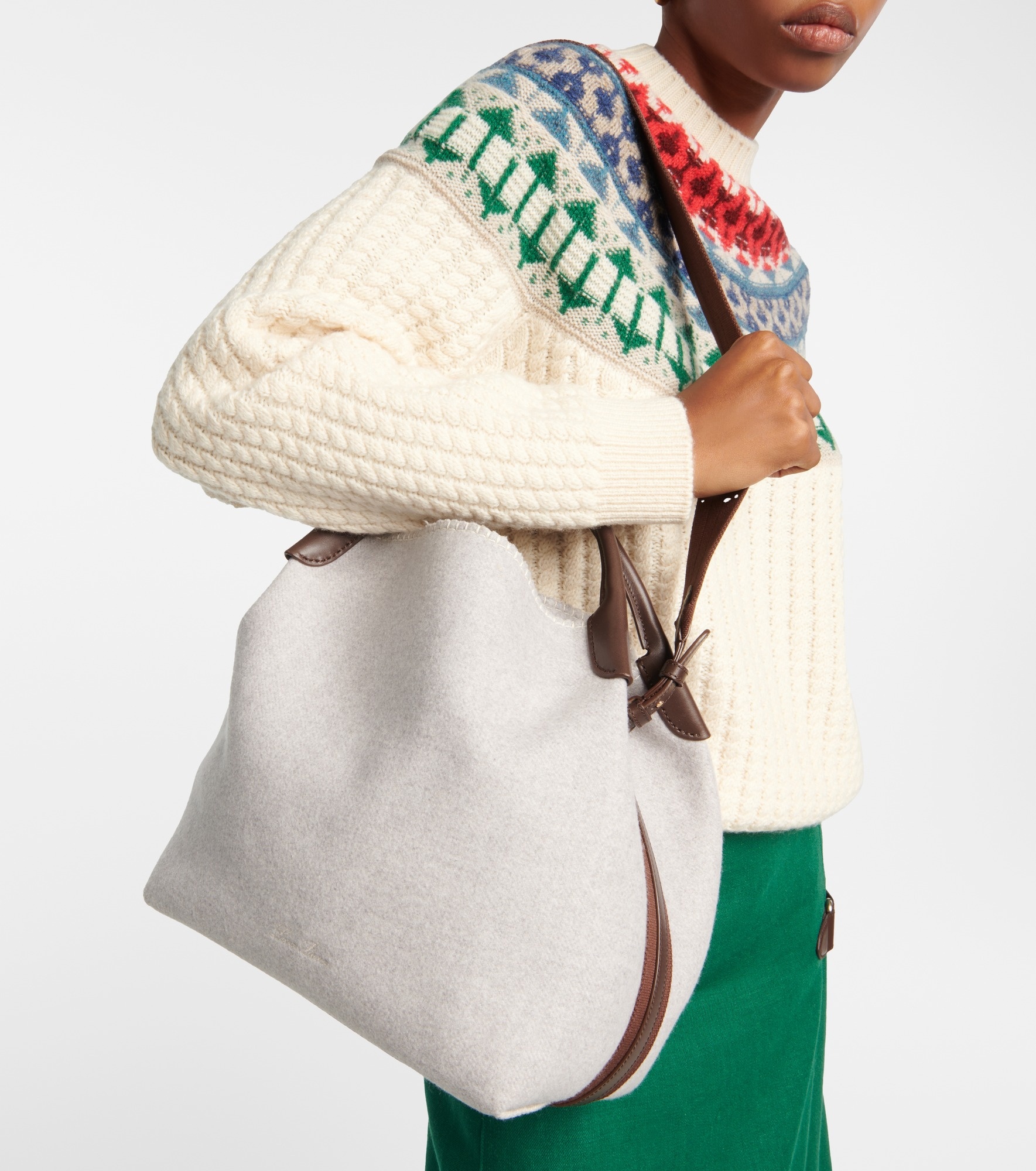 Bale Large leather-trimmed bucket bag - 7