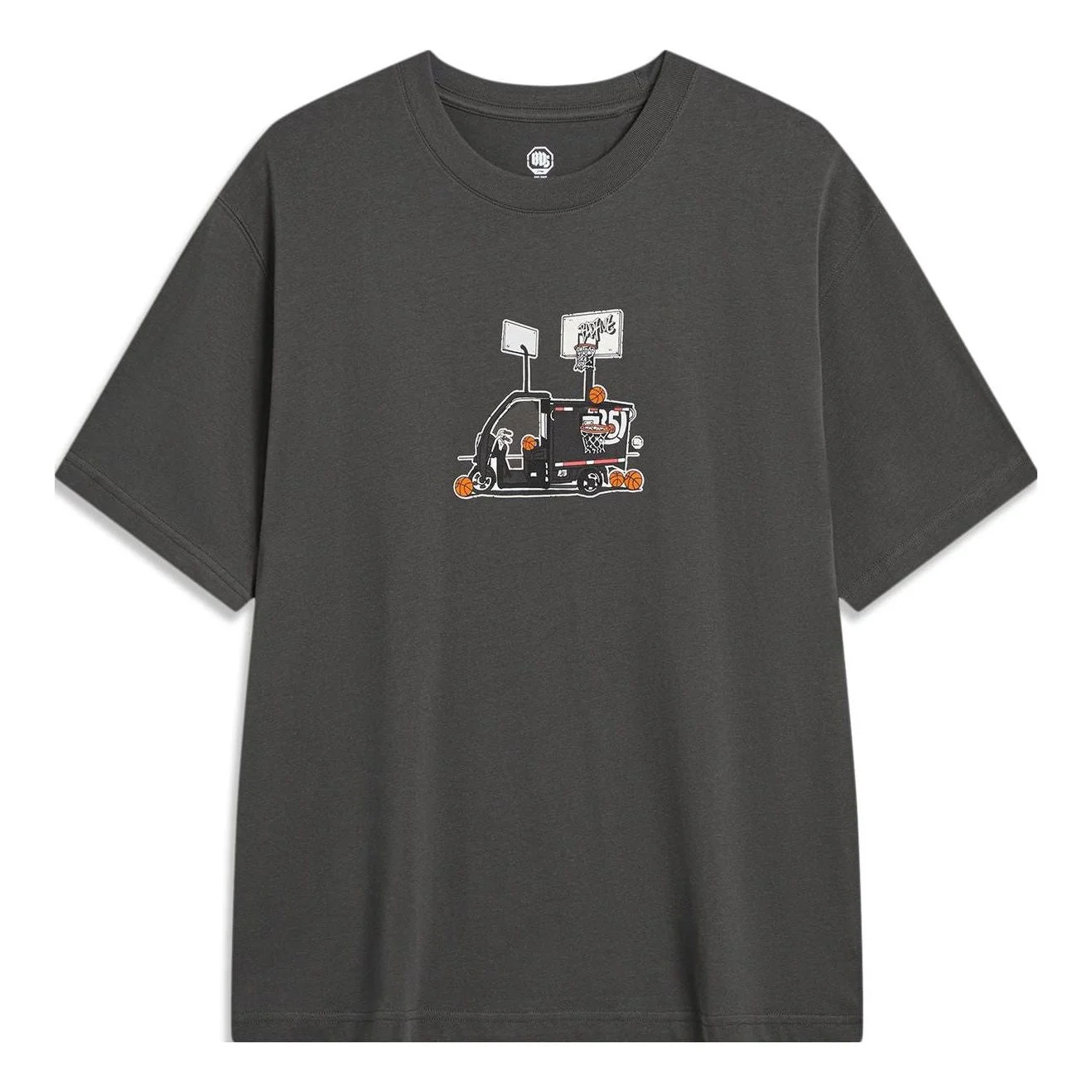 Li-Ning BadFive Dream With Hoops Graphic T-shirt 'Washed Black' AHST915-3 - 1