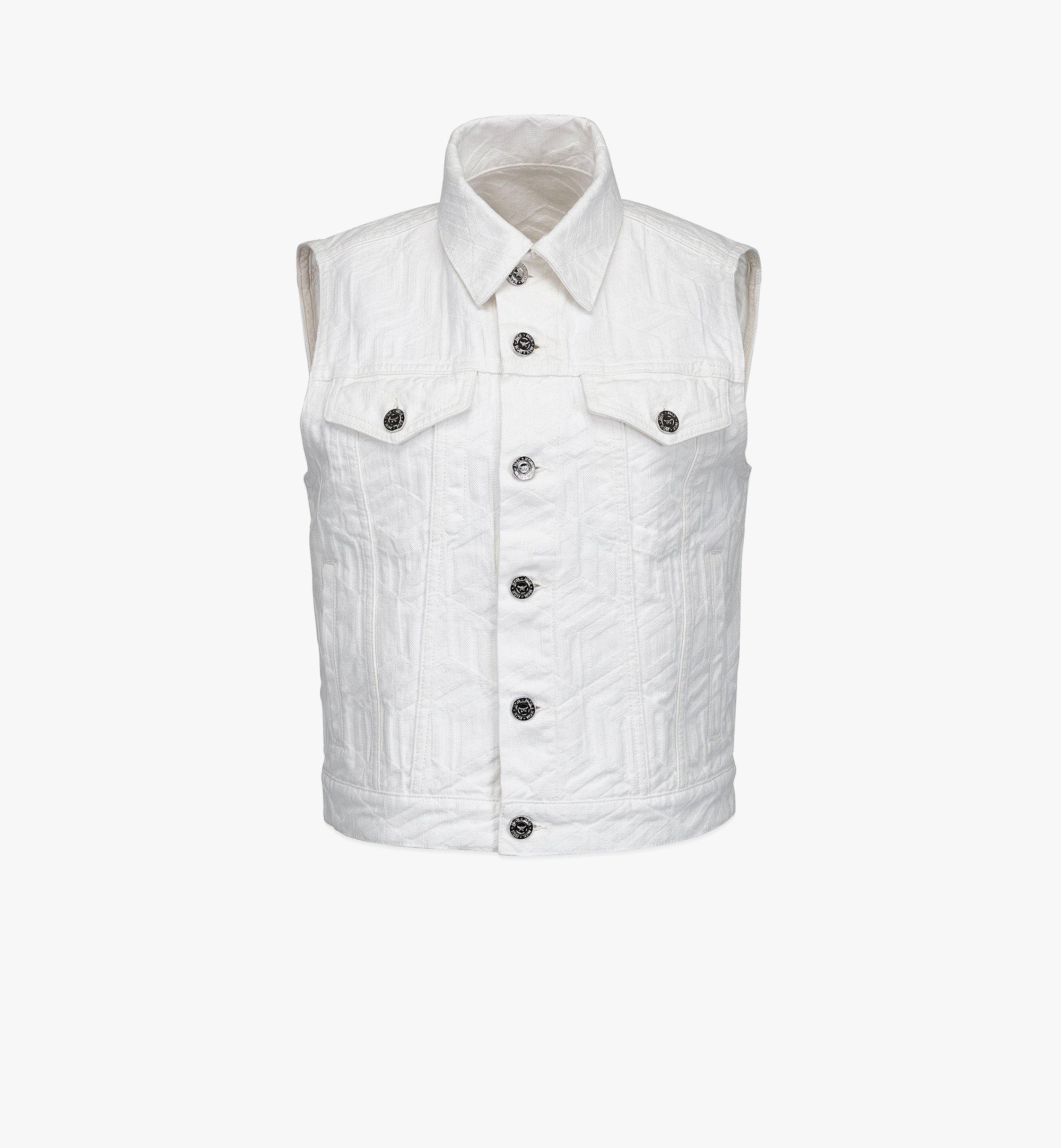 Women’s Cubic Monogram Denim Vest in Sustainable Cotton - 1
