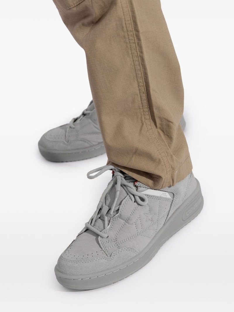 stitched pattern lace-up sneakers 5