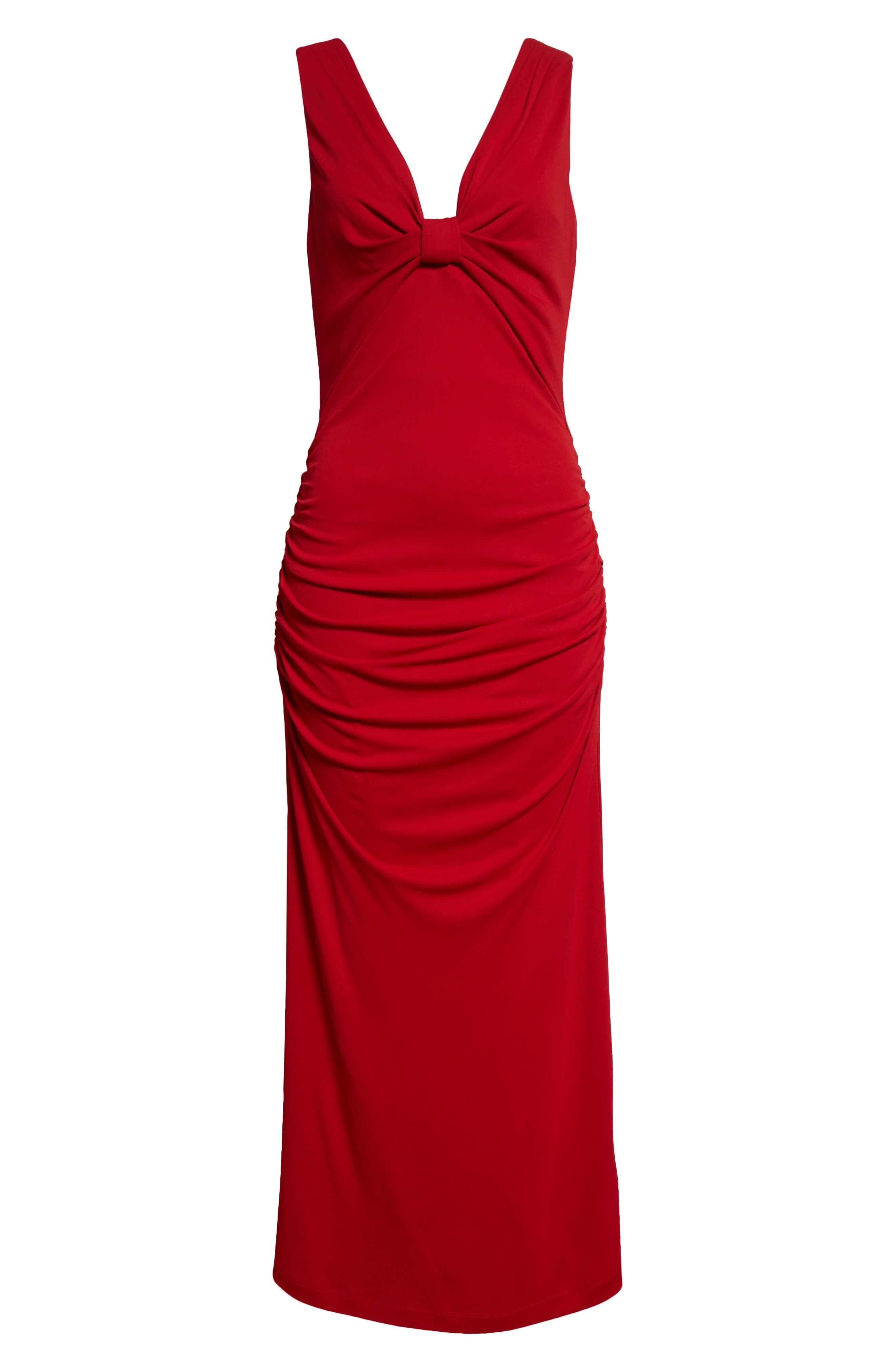 Carolina Herrera Ruched Jersey Column Dress in Herrera Red at Nordstrom - 5