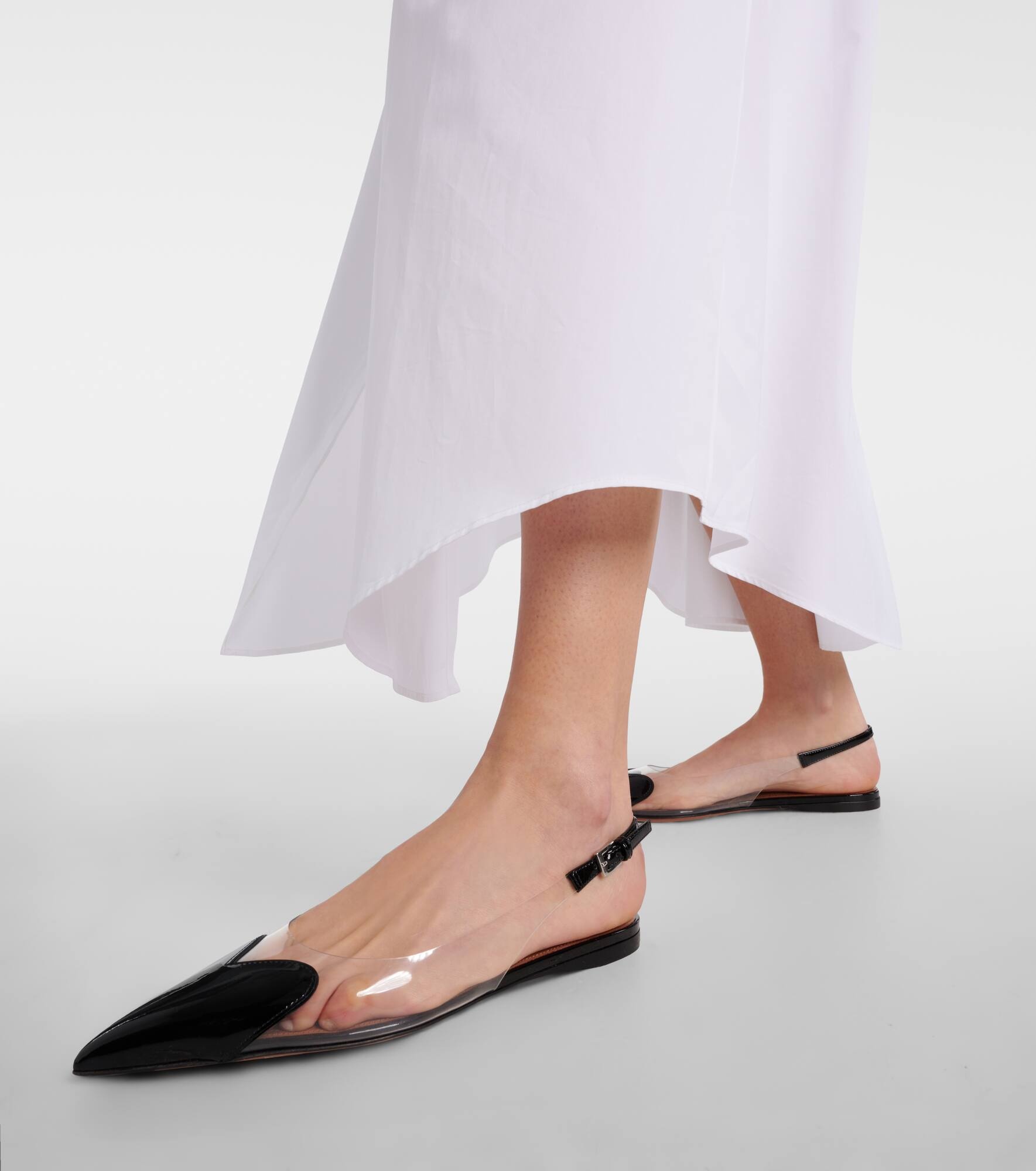 Le Cœur patent leather and PU slingback flats - 4