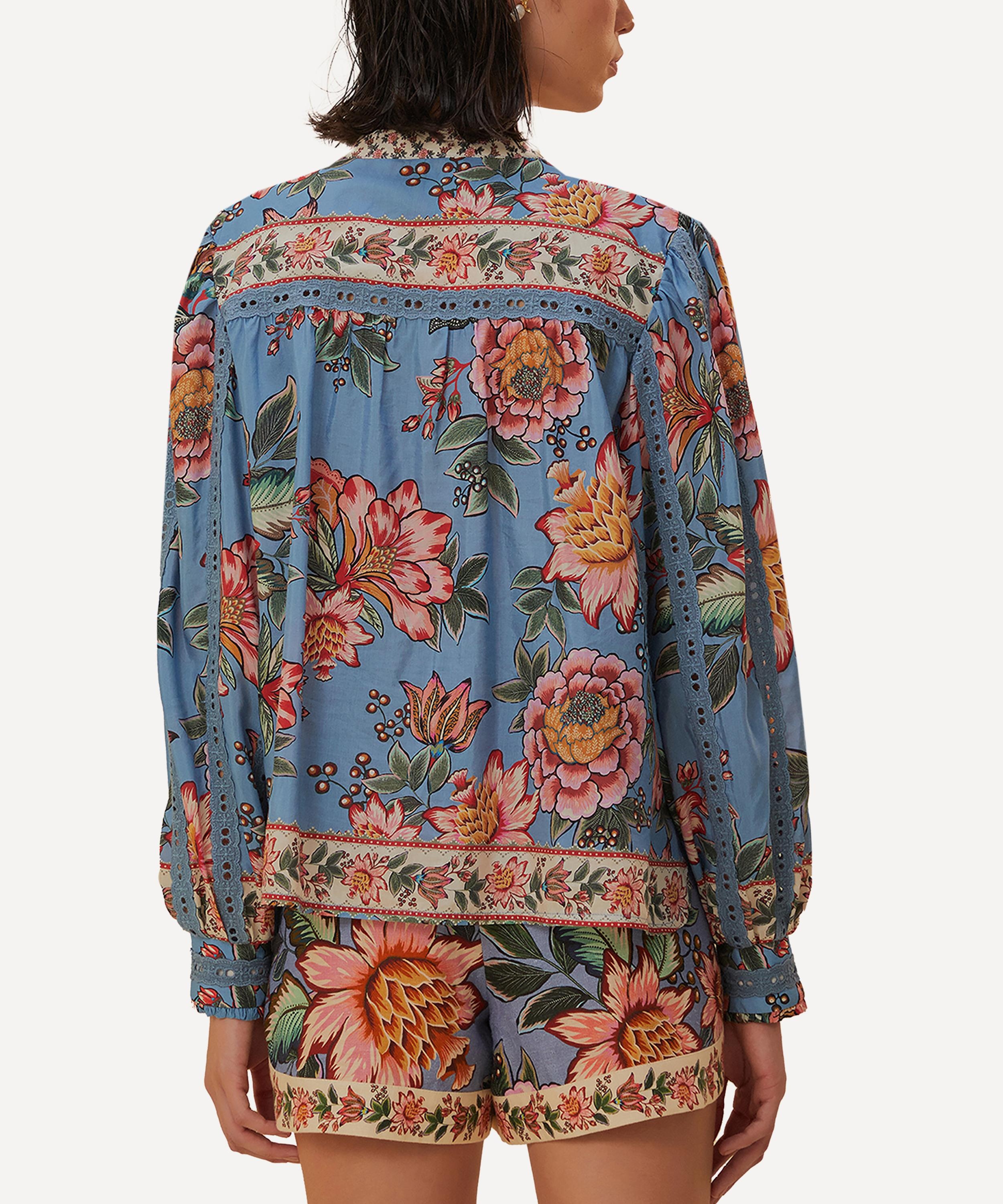 Wonderful Bouquet Blue Long–Sleeve Top - 3