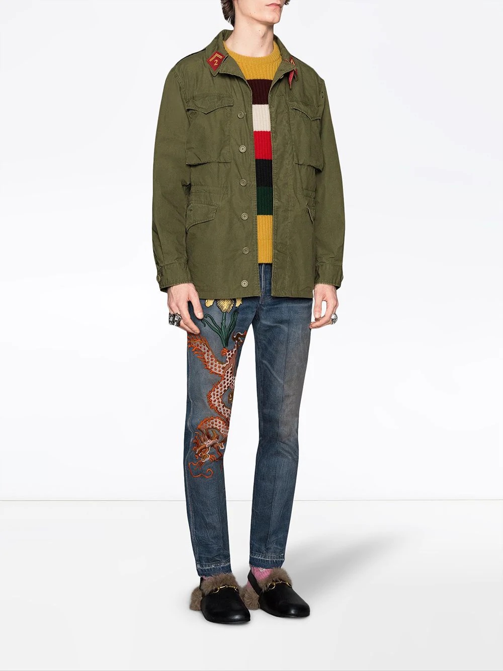 Coated parka with Gucci logo - 2