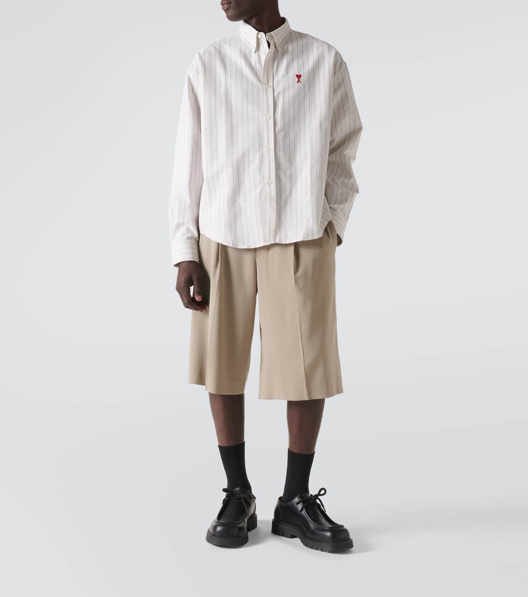AMI Paris Striped cotton Oxford shirt | mytheresa | REVERSIBLE