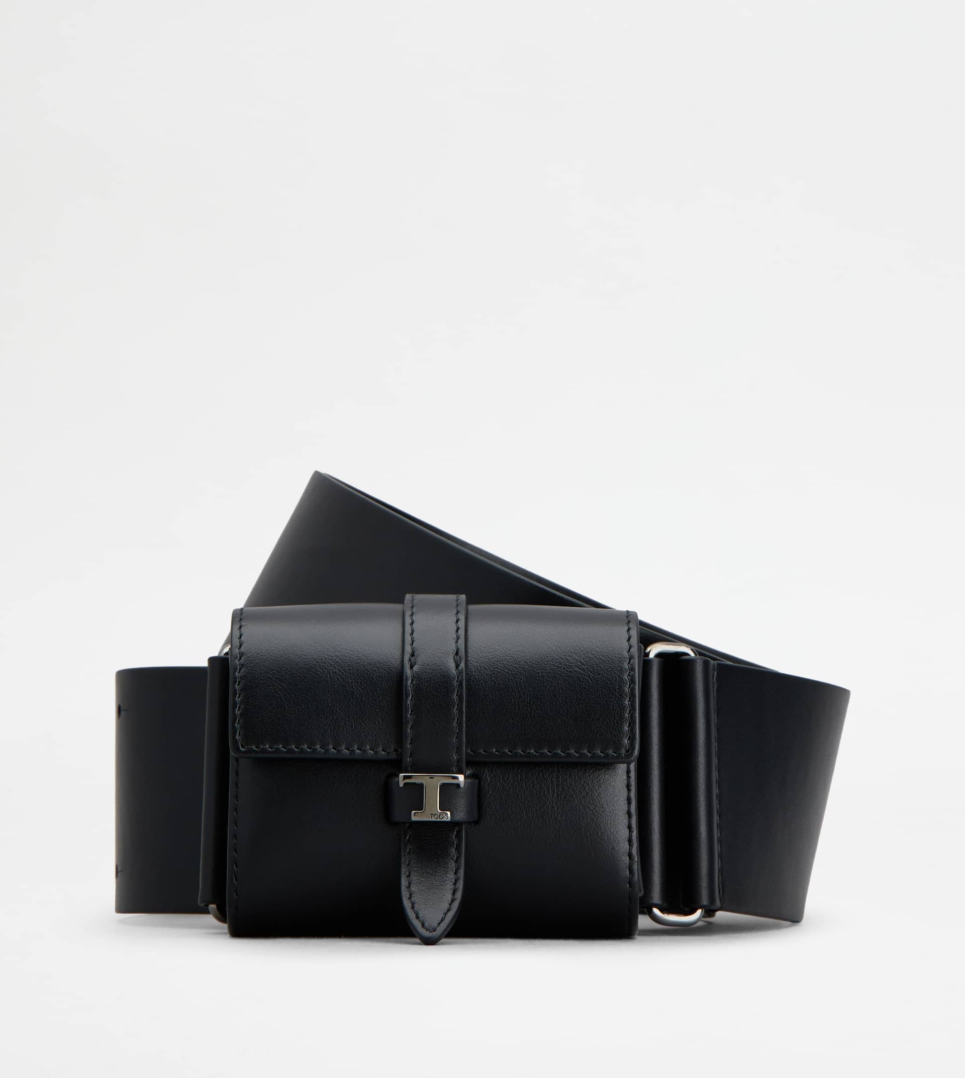 BELT WITH MICRO BAG IN LEATHER - BLACK - 1
