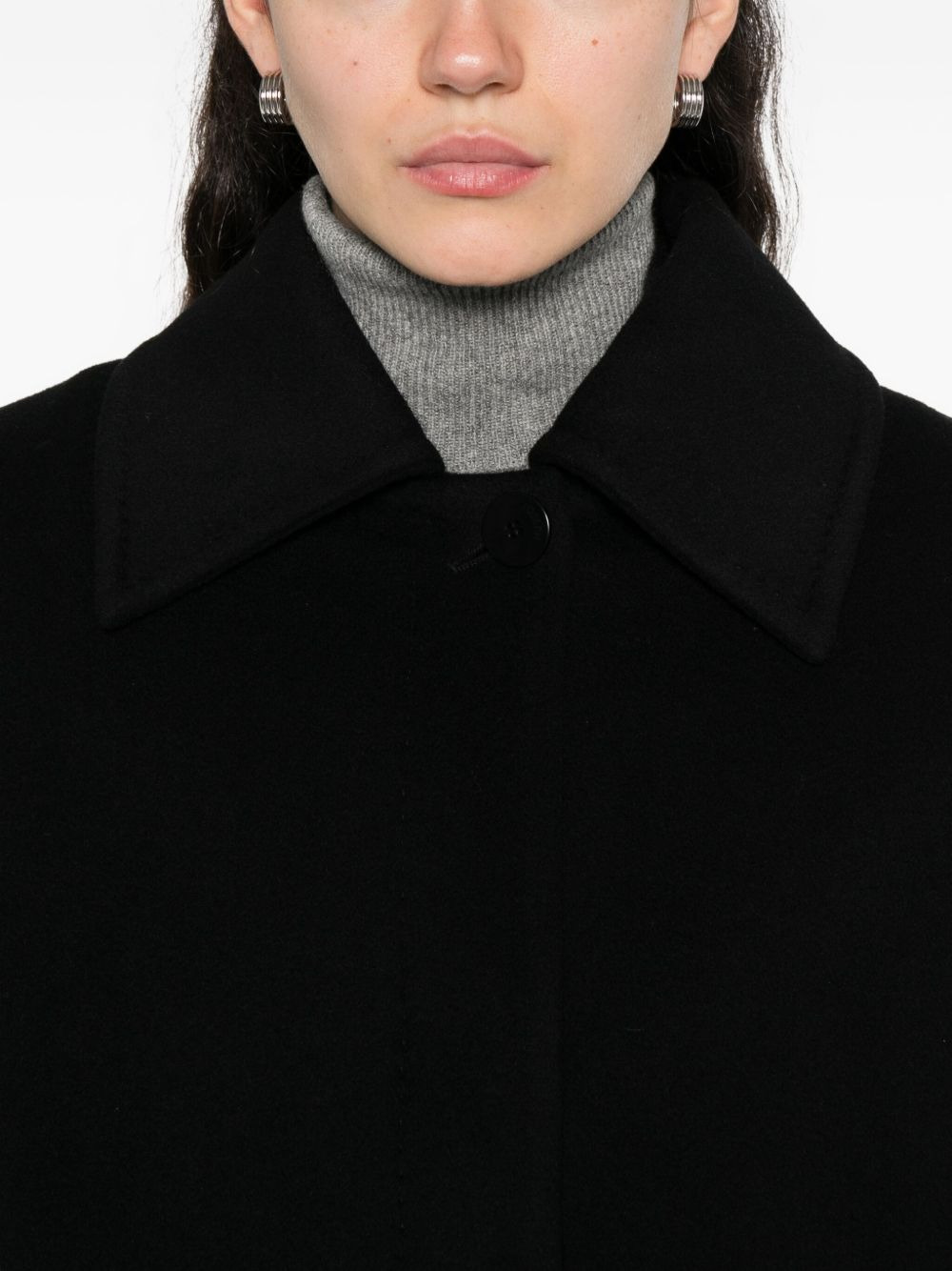 buttoned single-breasted coat - 5