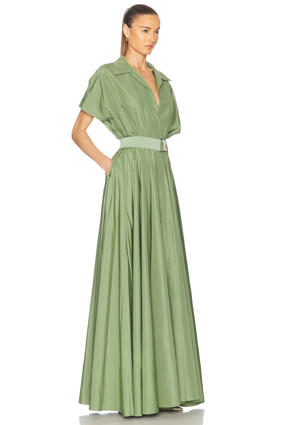 Super Oversized Sleeveless Boyfriend Shirt Flared Gown - 2