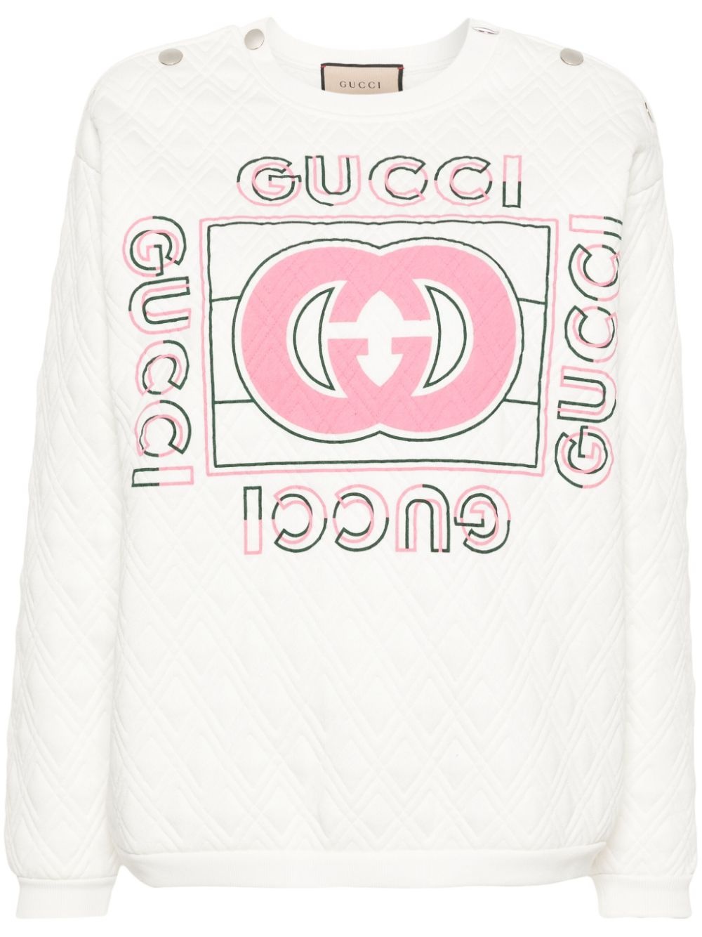 logo-print quilted sweatshirt - 1
