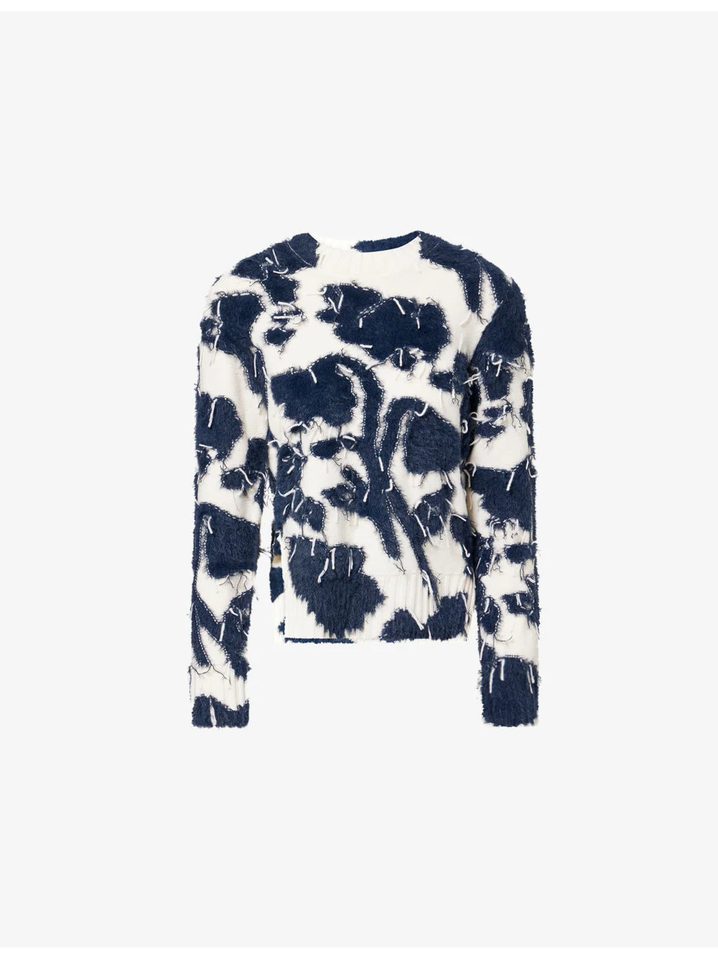 Floral-Knit Textured Wool Jumper - 1
