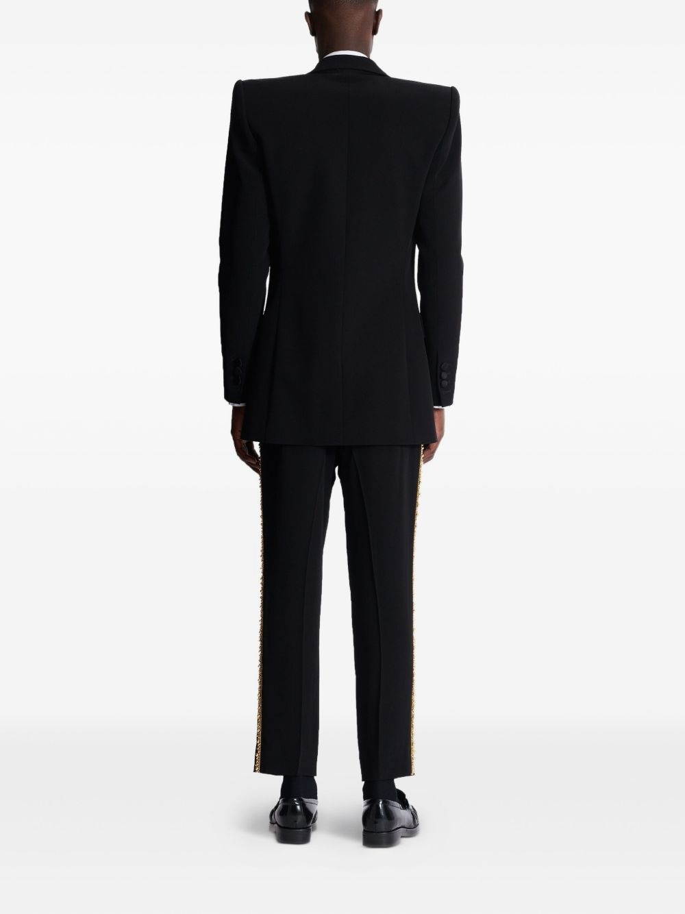 embroidered-collar blazer - 4