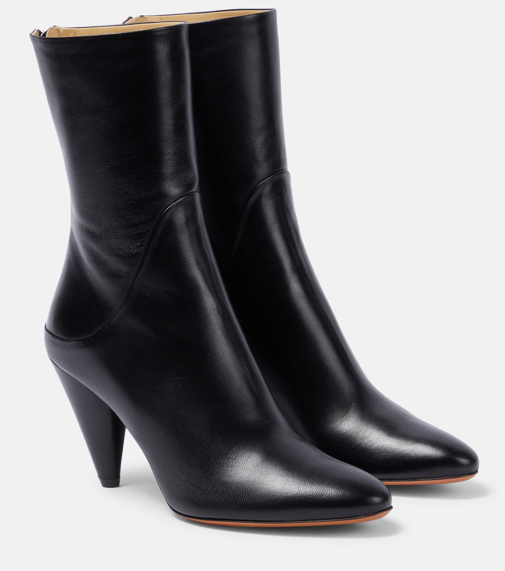 Cone leather ankle boots - 1