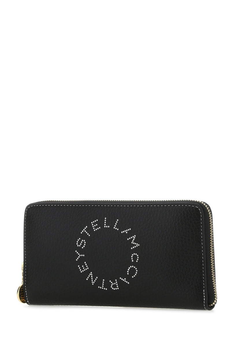 Stella McCartney Black grainy mat wallet outlook