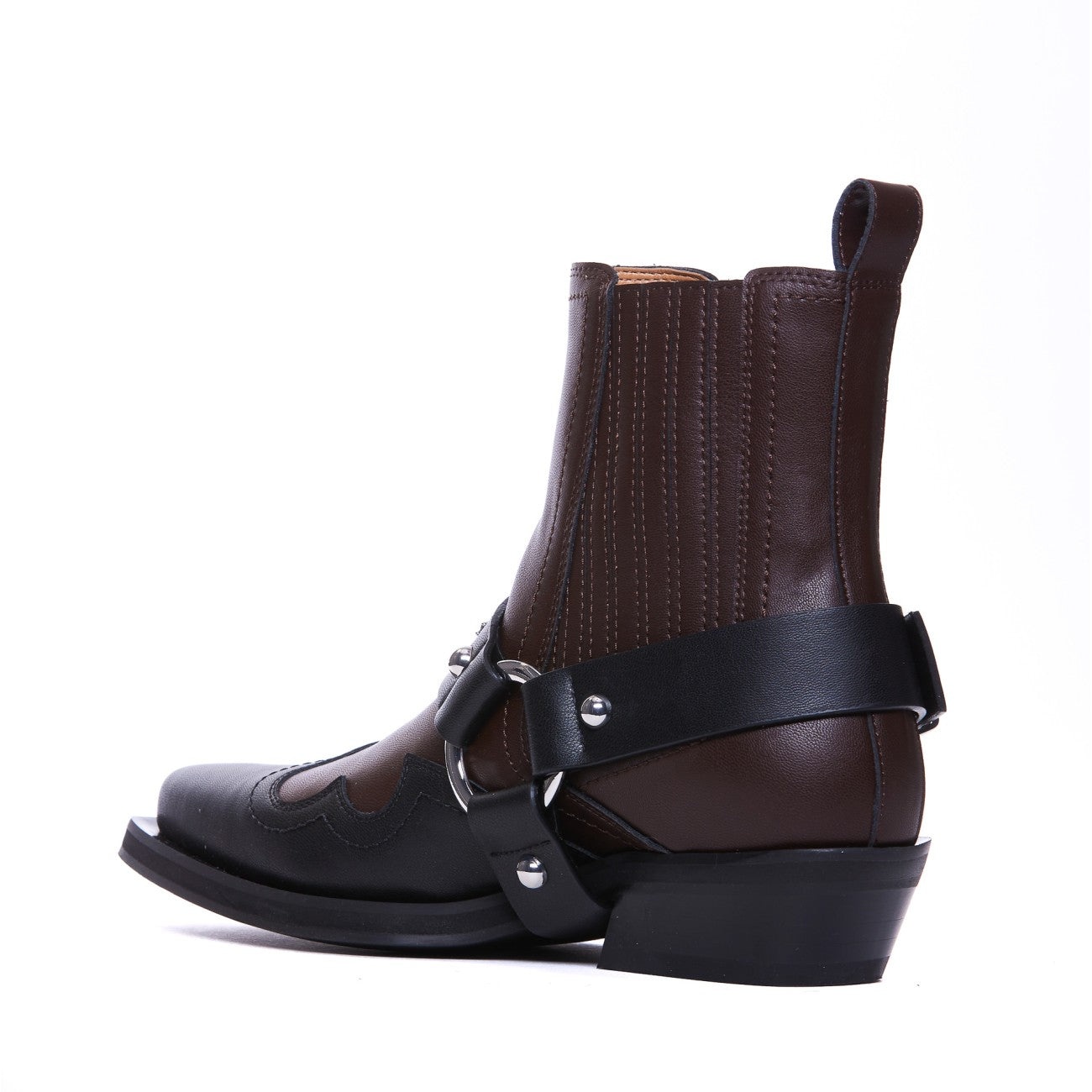 Ganni Women Western Bicolor Booties - 4