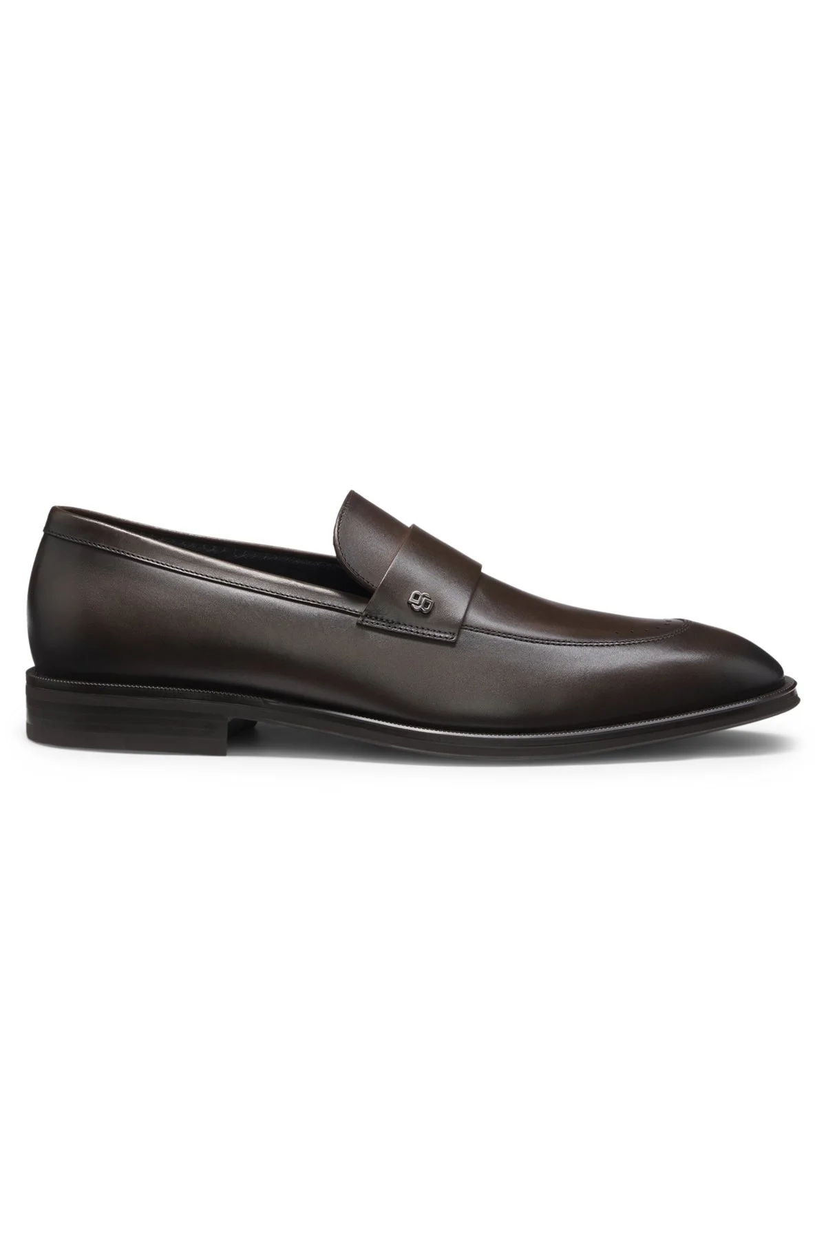 LEATHER LOAFERS WITH DOUBLE B MONOGRAM TRIM - 1