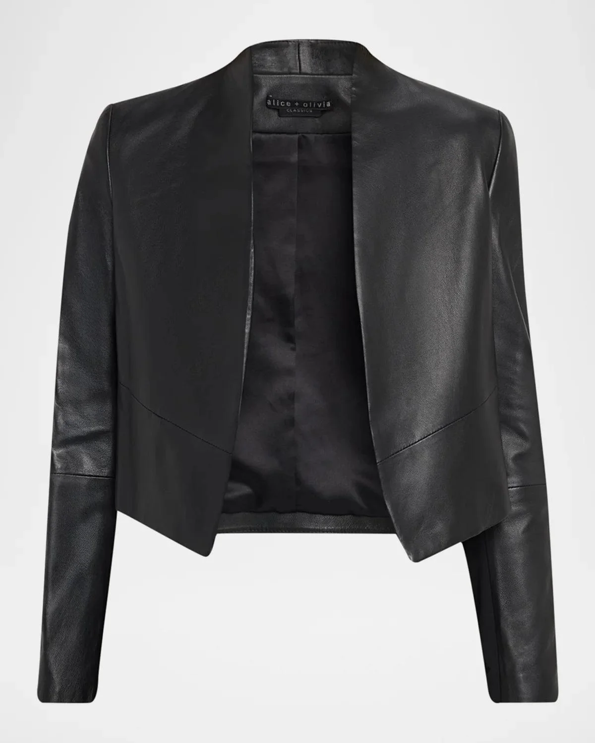 New Harvey Leather Open-Front Jacket - 1