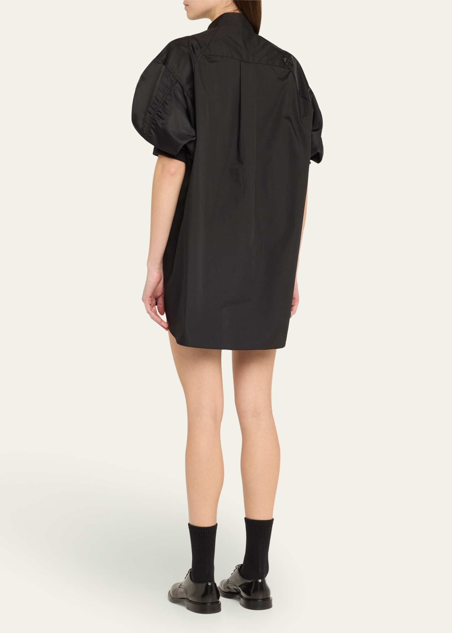 Cargo Sleeve Poplin Mini Shirt Dress - 3
