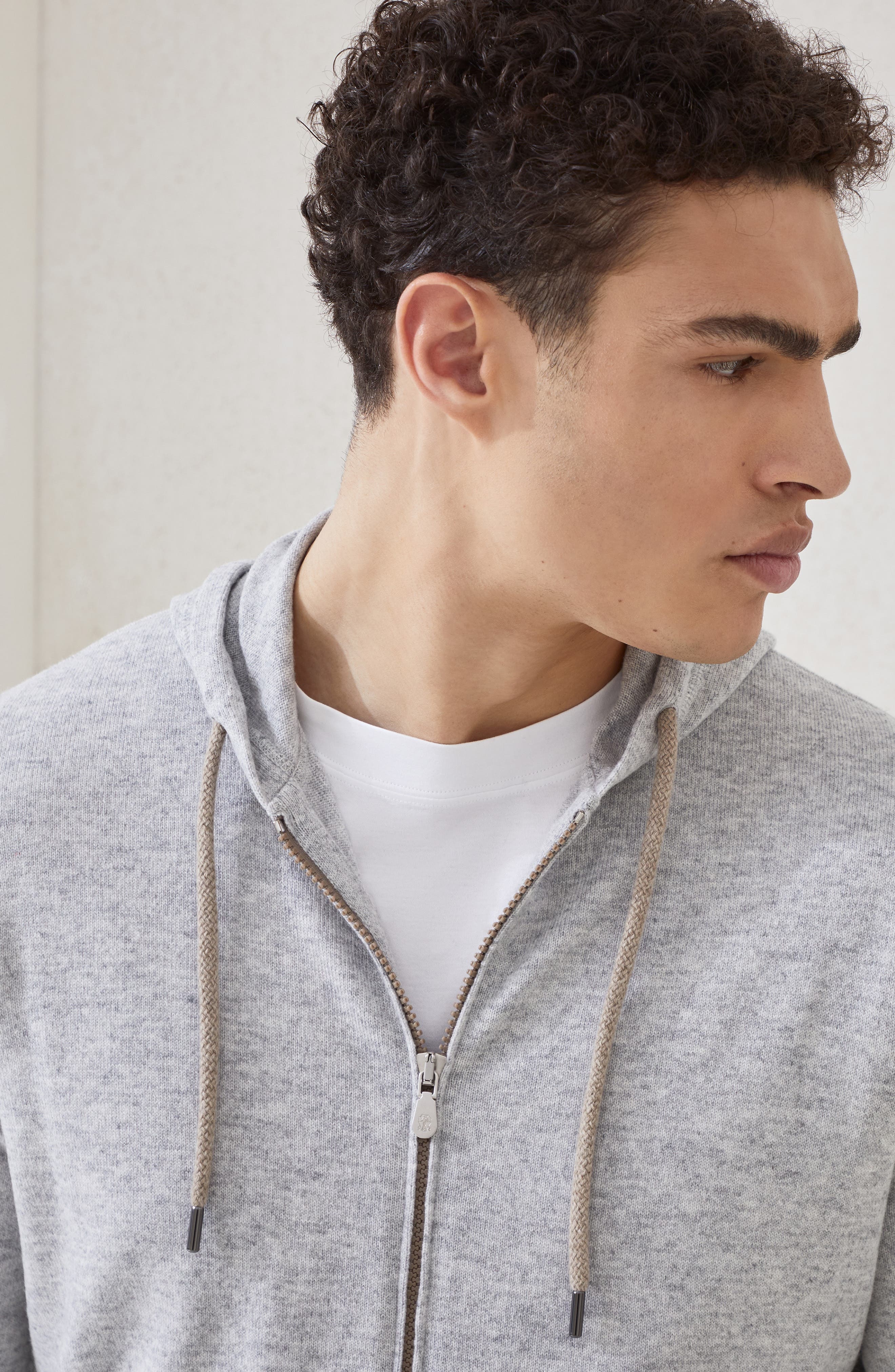 Brunello Cucinelli Sweatshirt-style cardigan in Pebble at Nordstrom - 4