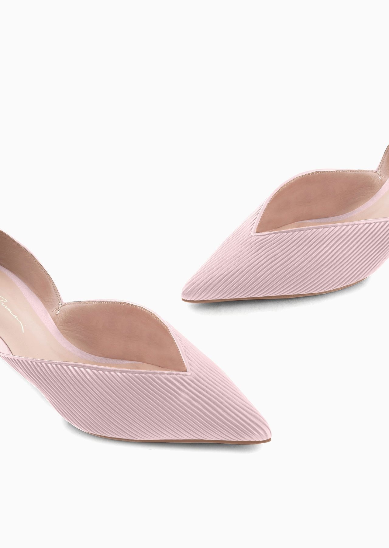 Pleated crêpe de Chine d'Orsay court shoes - 5