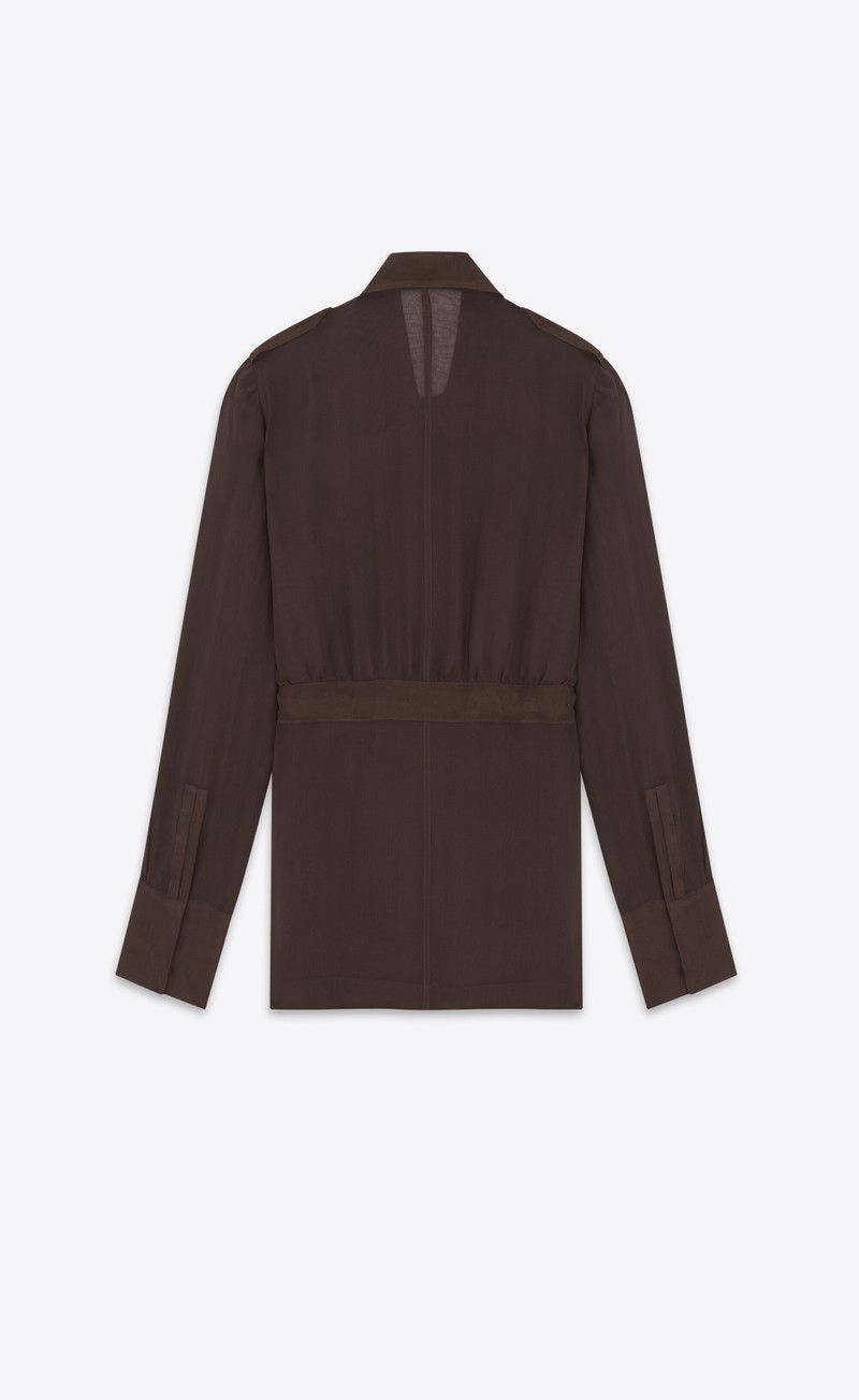 SAINT LAURENT saharienne dress in silk muslin outlook