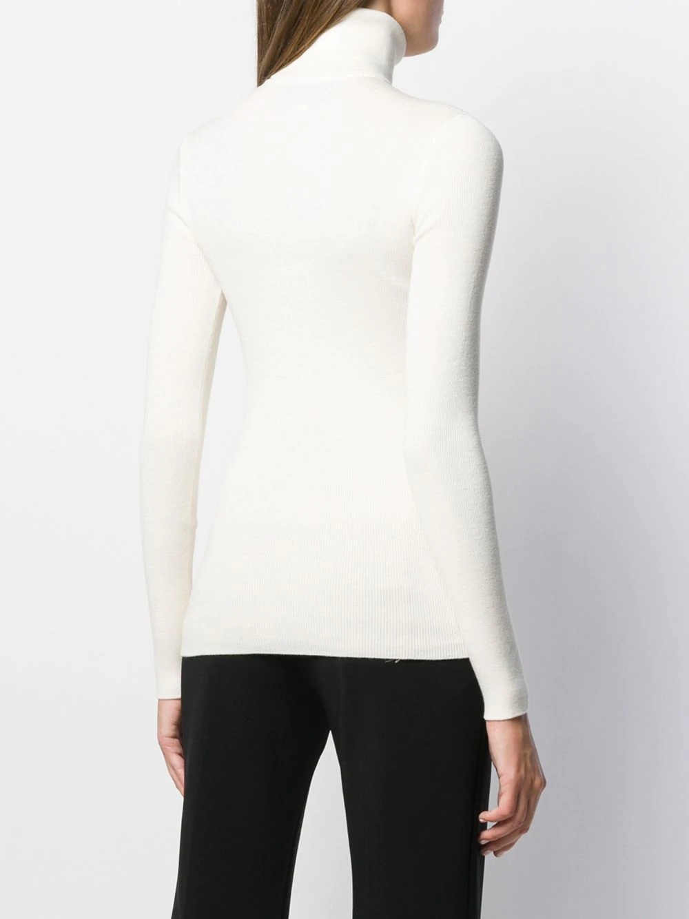 ribbed roll neck knitted top - 4