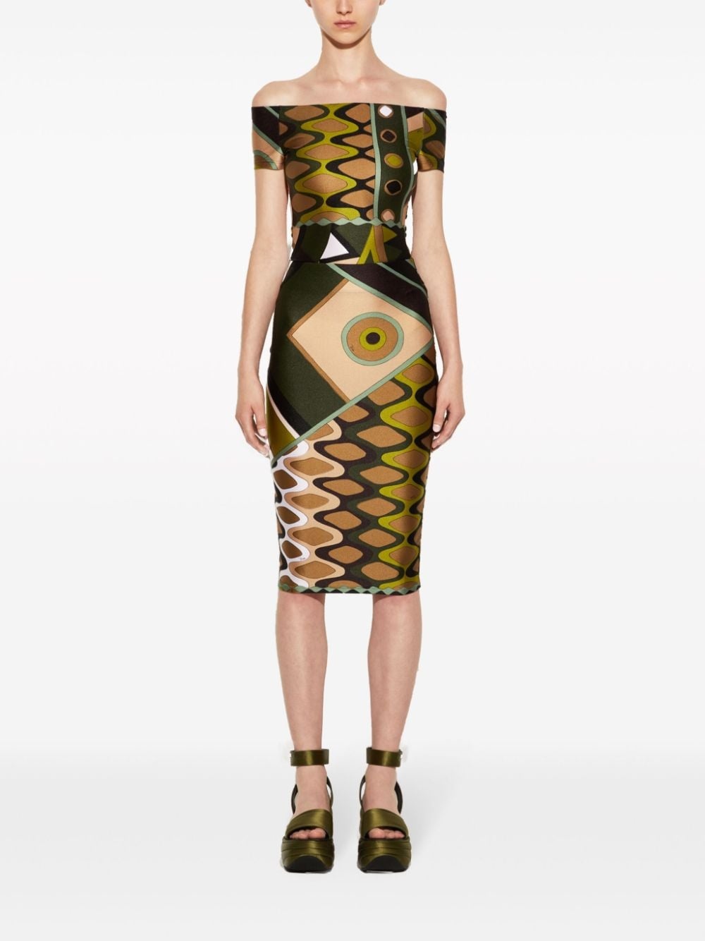 Vivara-print pencil skirt - 2