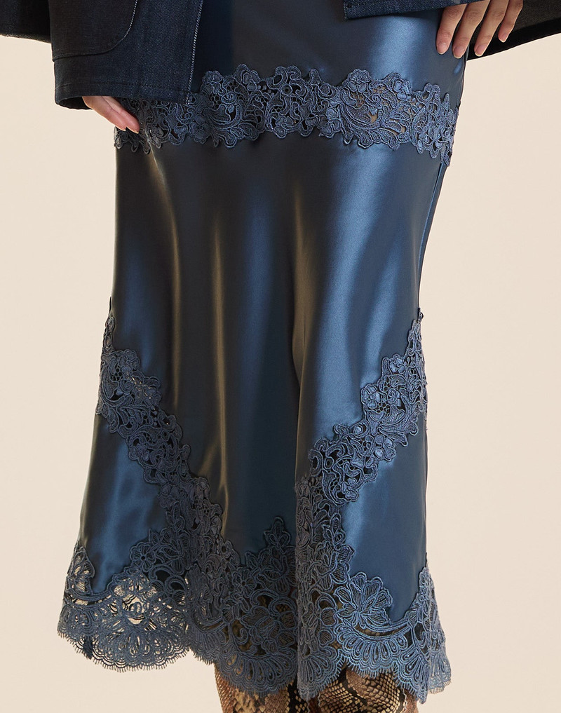 CYNTHIA ROWLEY Garbo Silky Lace Skirt outlook
